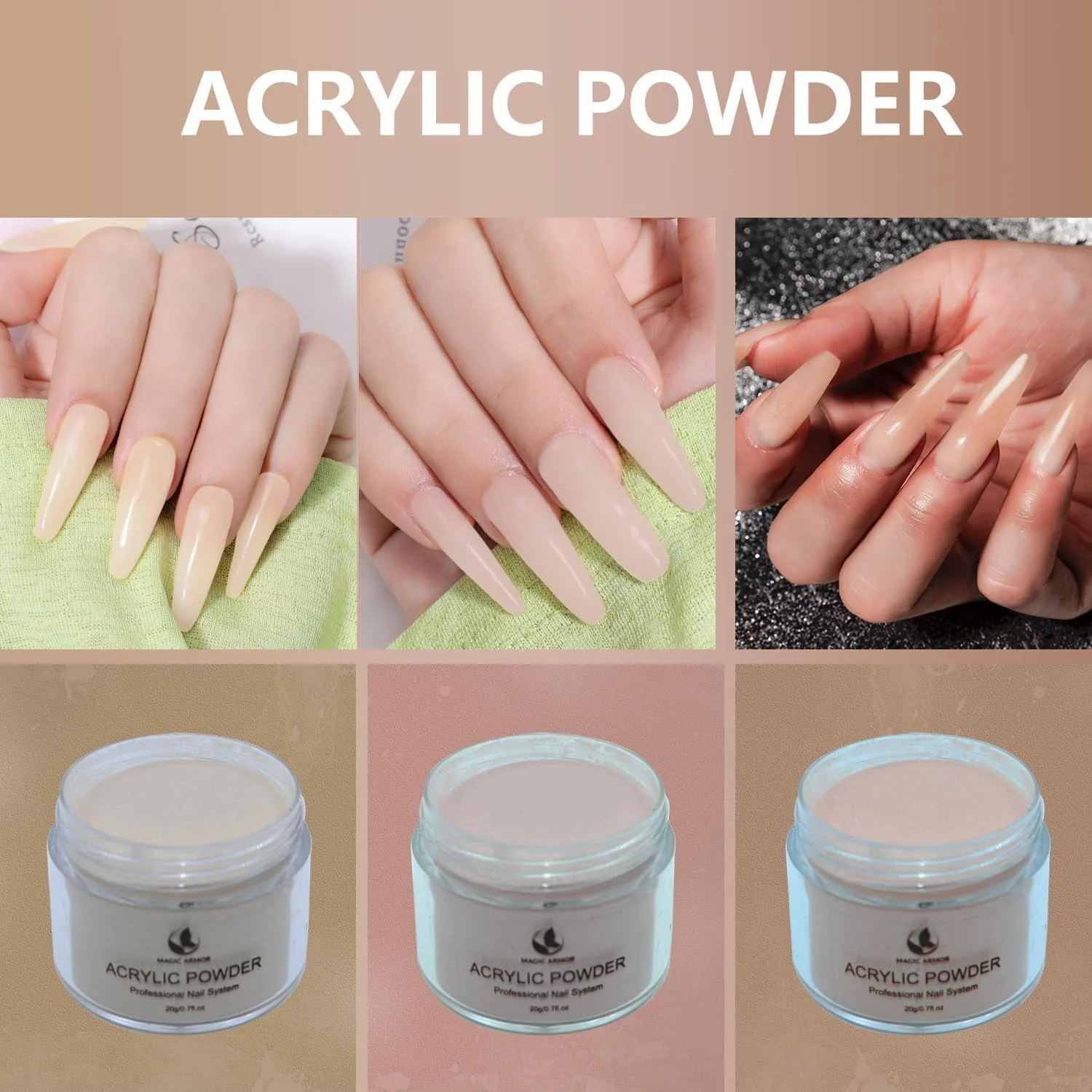 مجموعه پودر اکریلیک و لیکوئید اکریلیک MAGIC ARMOR برای کاشت ناخن، لیکوئید اکریلیک کم بو، 3 رنگ، پودر اکریلیک با ظرفیت بالا، رنگ نود، مونومر لیکوئید اکریلیک سالنی مجموعه پودر اکریلیک و لیکوئید اکریلیک MAGIC ARMOR برای کاشت ناخن، لیکوئید اکریلیک کم بو، 3 رنگ، پودر اکریلیک با ظرفیت بالا، رنگ نود، مونومر لیکوئید اکریلیک سالنی