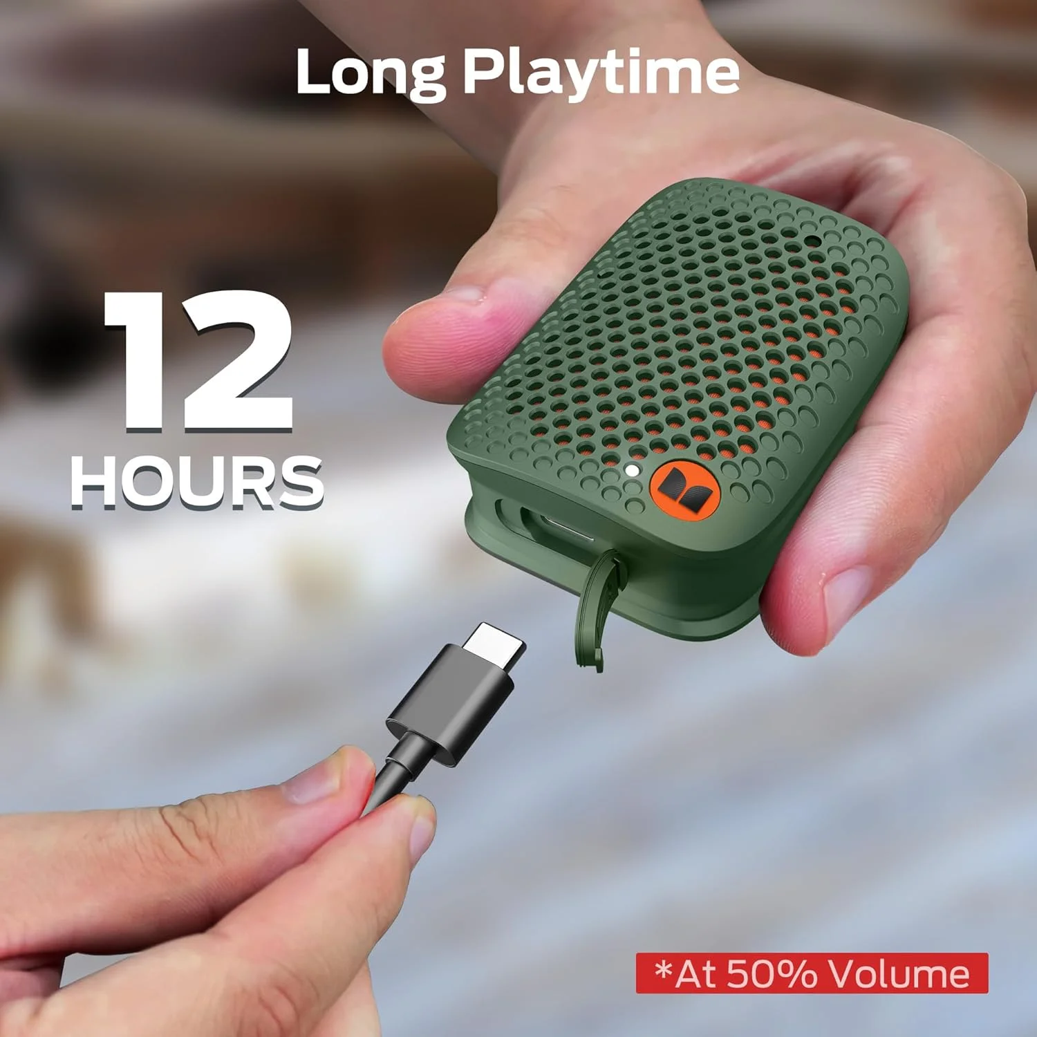 اسپیکر بلوتوثی پوشیدنی Monster Blaster Micro، اسپیکر بی سیم کوچک قابل اتصال با میکروفون داخلی (غیر مغناطیسی)، ضد آب IPX7، TWS، موسیقی/تماس هندزفری برای کار/دوچرخه سواری/دویدن، سبز