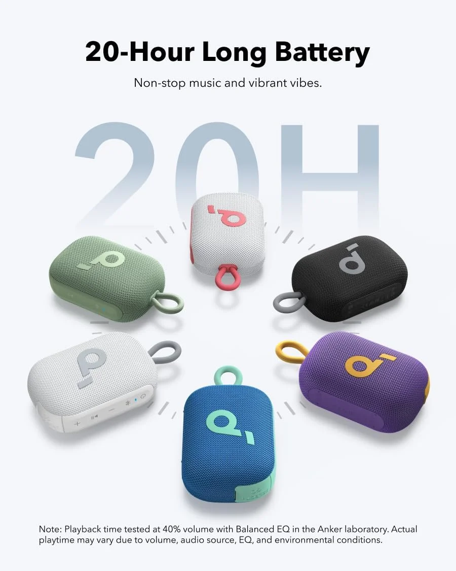 اسپیکر بلوتوثی فوق العاده قابل حمل ساندکور Select 4 Go توسط انکر، 20 ساعت پخش، ضد آب و گرد و غبار IP67، شناور، اکولایزر حرفه ای قابل تنظیم، جفت سازی استریو بی سیم، ایده آل برای خانه، فضای باز، پیاده روی اسپیکر بلوتوثی فوق العاده قابل حمل ساندکور Select 4 Go توسط انکر، 20 ساعت پخش، ضد آب و گرد و غبار IP67، شناور، اکولایزر حرفه ای قابل تنظیم، جفت سازی استریو بی سیم، ایده آل برای خانه، فضای باز، پیاده روی
