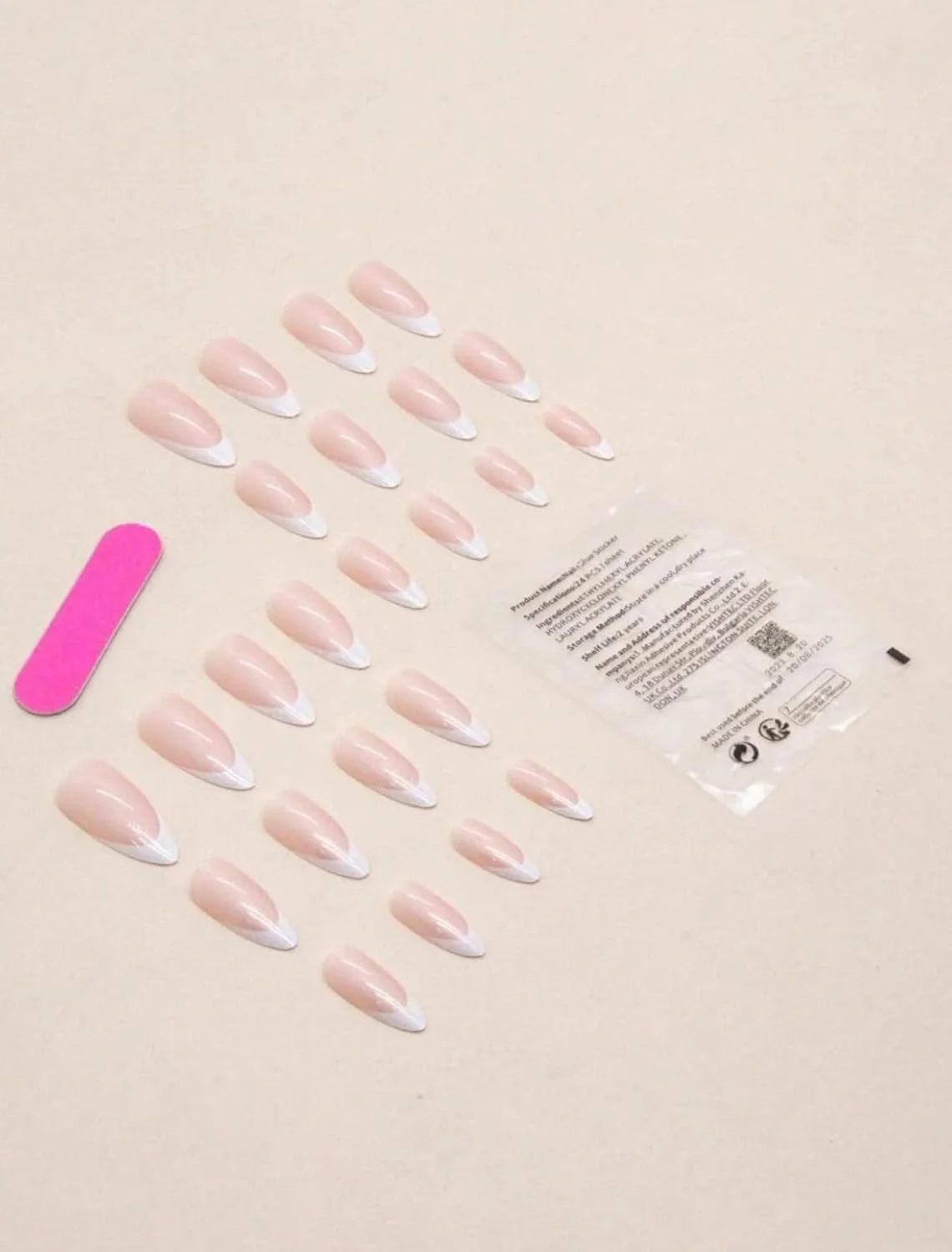 ناخن مصنوعی Suerte، نوک فرانسوی، کروم هیلی، بادامی، رنگ ثابت، براق، 24 عددی، ناخن مصنوعی فرانسوی، طراحی ناخن شیک، ناخن های اکریلیک مصنوعی با چسب