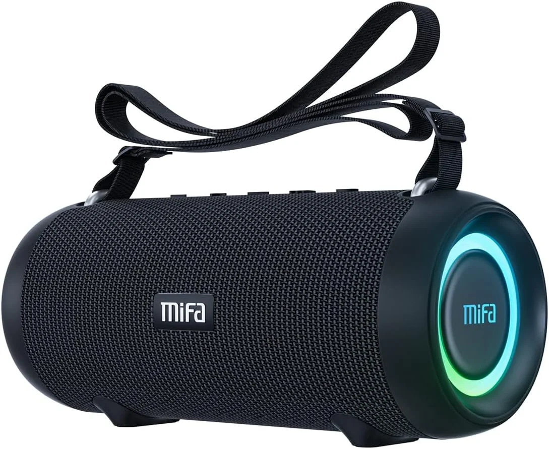 اسپیکر بلوتوثی قابل حمل MIFA با توان 60 وات، اسپیکر بی سیم مناسب فضای باز با نور RGB، اسپیکر مهمانی ضد آب IPX7 با جعبه، صدای باس HD، 30 ساعت پخش، کارت TF، فلش USB، ورودی Aux، شارژ Type-C اسپیکر بلوتوثی قابل حمل MIFA با توان 60 وات، اسپیکر بی سیم مناسب فضای باز با نور RGB، اسپیکر مهمانی ضد آب IPX7 با جعبه، صدای باس HD، 30 ساعت پخش، کارت TF، فلش USB، ورودی Aux، شارژ Type-C
