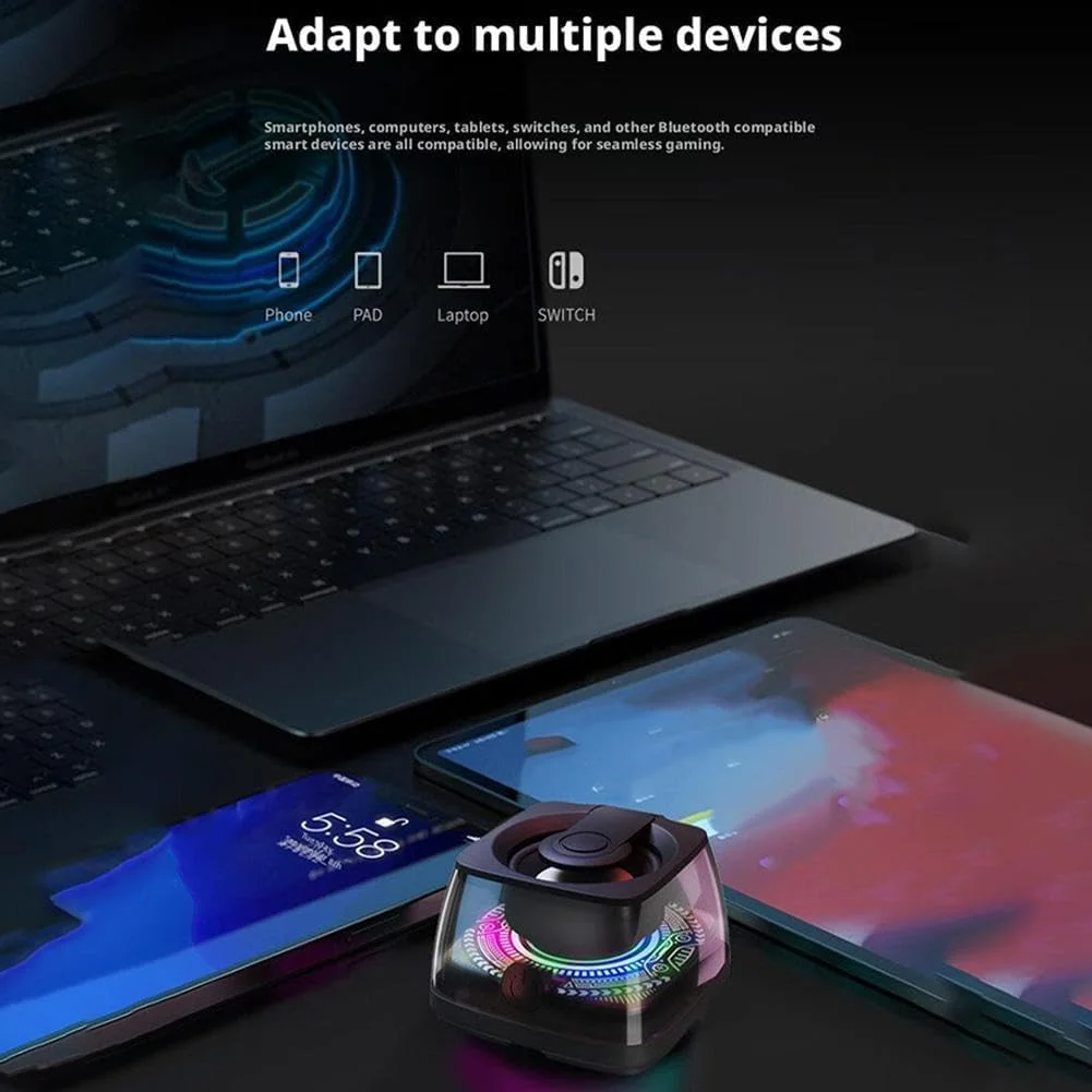 اسپیکر بلوتوث مغناطیسی، اسپیکر کوچک قابل حمل با چراغ های RGB، نگهدارنده تلفن، صدای استریو 360 درجه، پایه مغناطیسی برای سطوح فلزی، ایده آل برای حمام، اتاق، دوچرخه، ماشین، استفاده در فضای باز