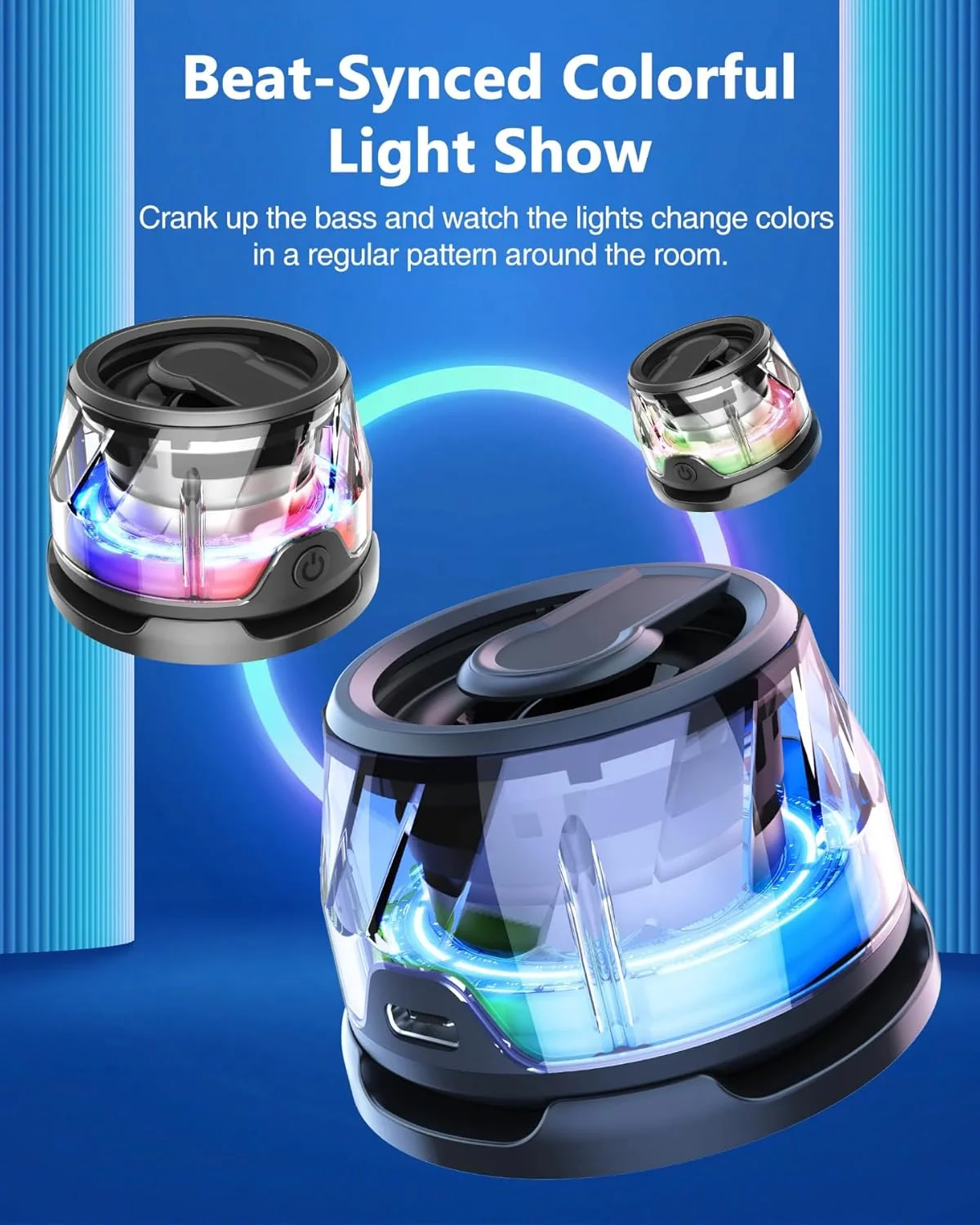 اسپیکر بلوتوث مغناطیسی، مینی اسپیکر بی سیم 5 واتی با بلوتوث 5.3، نور RGB، زمان پخش بازی، پایه نگهدارنده تلفن همراه قابل حمل برای آیفون، مسافرت، ماشین گلف - مشکی اسپیکر بلوتوث مغناطیسی، مینی اسپیکر بی سیم 5 واتی با بلوتوث 5.3، نور RGB، زمان پخش بازی، پایه نگهدارنده تلفن همراه قابل حمل برای آیفون، مسافرت، ماشین گلف - مشکی
