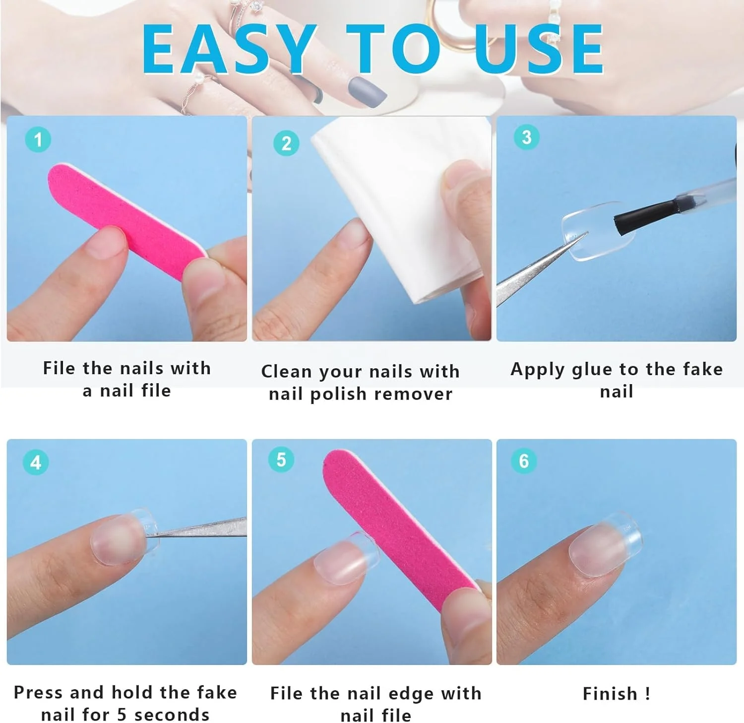 240 عدد تیپ ناخن بادامی کوتاه Rukoy، پوشش کامل اکریلیک فوق العاده کوتاه مربعی گرد، ناخن مصنوعی برای طراحی ناخن در سالن های مانیکور، اکستنشن ناخن (12 سایز، نیمه مات شفاف)