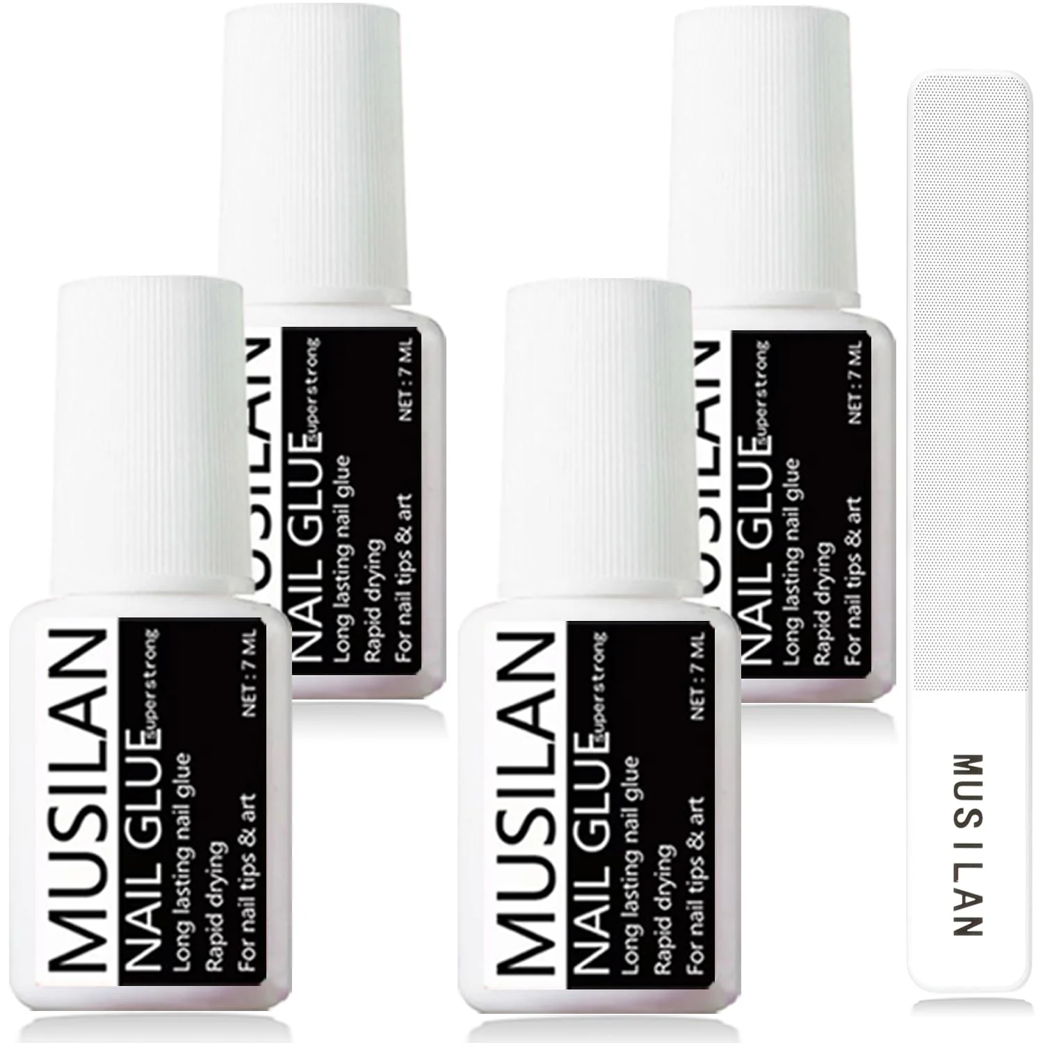 چسب ناخن MUSILAN برای ناخن های مصنوعی، تیپ ناخن و ناخن های اکریلیک (28 میلی لیتر) چسب فوق العاده قوی و ماندگار برای چسباندن ناخن، چسب ناخن ژلی با برس برای ناخن های اکریلیک و ناخن های مصنوعی