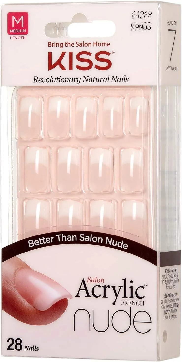 ناخن مصنوعی فرنچ اکریلیک nude Kiss Salon، 28 عدد (کشمیر) (6 بسته)
