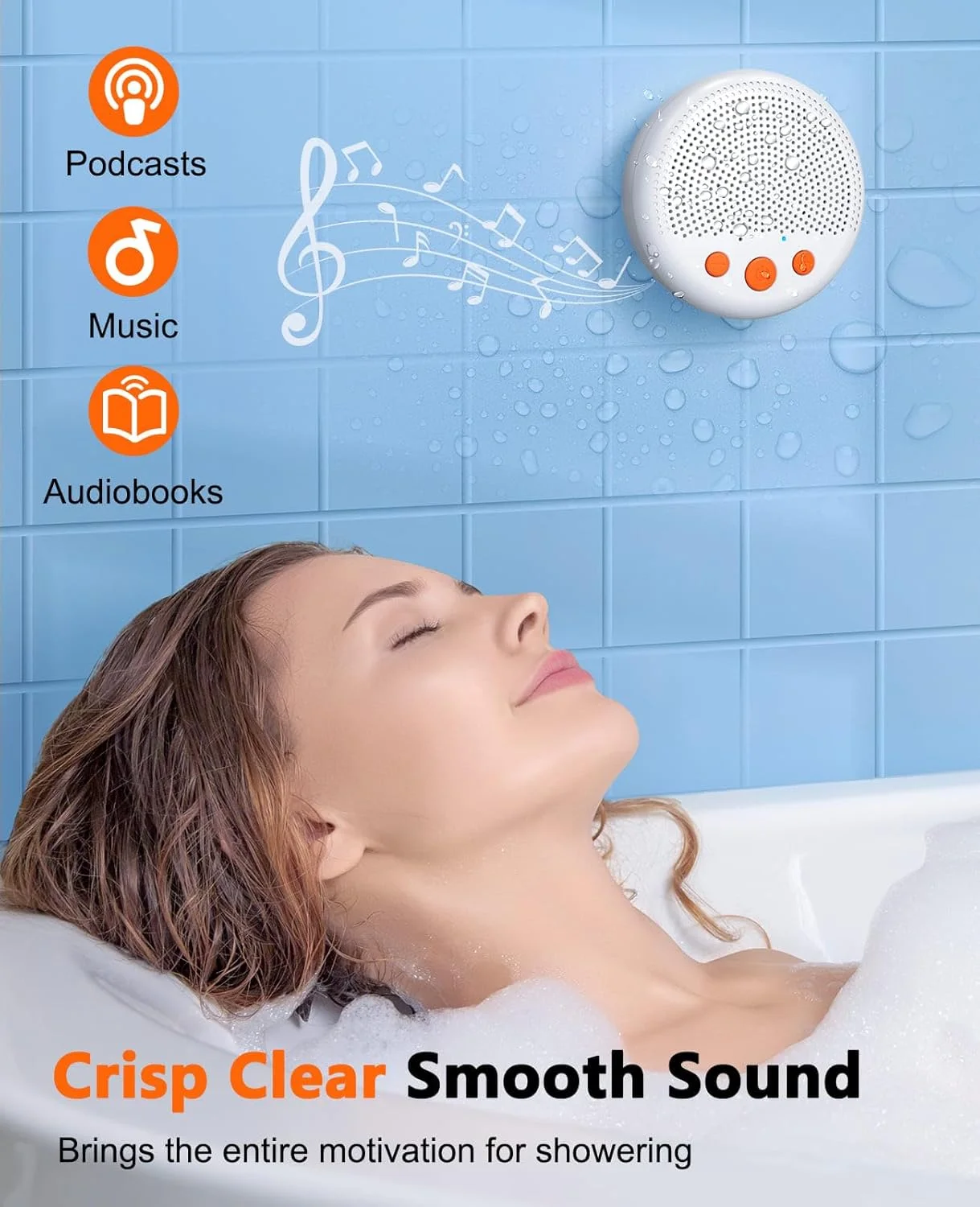 اسپیکر دوشی LENRUE، اسپیکر بلوتوثی ضد آب بی سیم، اسپیکر قابل حمل با صدای واضح و بلند، دارای مکنده، بند و مناسب برای هدیه اسپیکر دوشی LENRUE، اسپیکر بلوتوثی ضد آب بی سیم، اسپیکر قابل حمل با صدای واضح و بلند، دارای مکنده، بند و مناسب برای هدیه