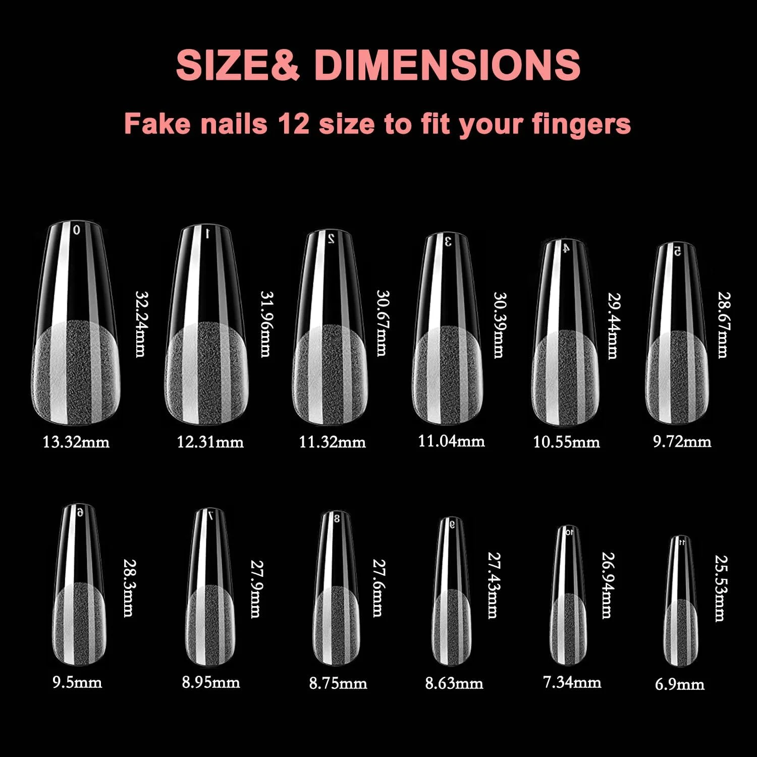 تیپ ناخن ژلی تابوتی MUSILAN، 120 عدد تیپ ناخن ژلی نیمه مات، 12 سایز تیپ ناخن مصنوعی تابوتی بلند، تیپ ناخن اکریلیک شفاف، تیپ ناخن بالرین مدل تابوتی، ناخن های پرسی، تیپ های اکستنشن ناخن