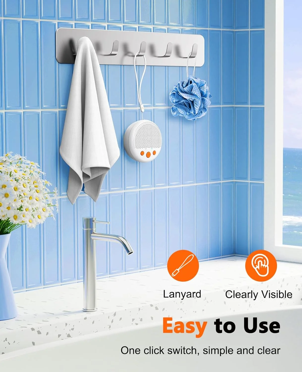 اسپیکر دوشی LENRUE، اسپیکر بلوتوثی ضد آب بی سیم، اسپیکر قابل حمل با صدای واضح و بلند، دارای مکنده، بند و مناسب برای هدیه اسپیکر دوشی LENRUE، اسپیکر بلوتوثی ضد آب بی سیم، اسپیکر قابل حمل با صدای واضح و بلند، دارای مکنده، بند و مناسب برای هدیه