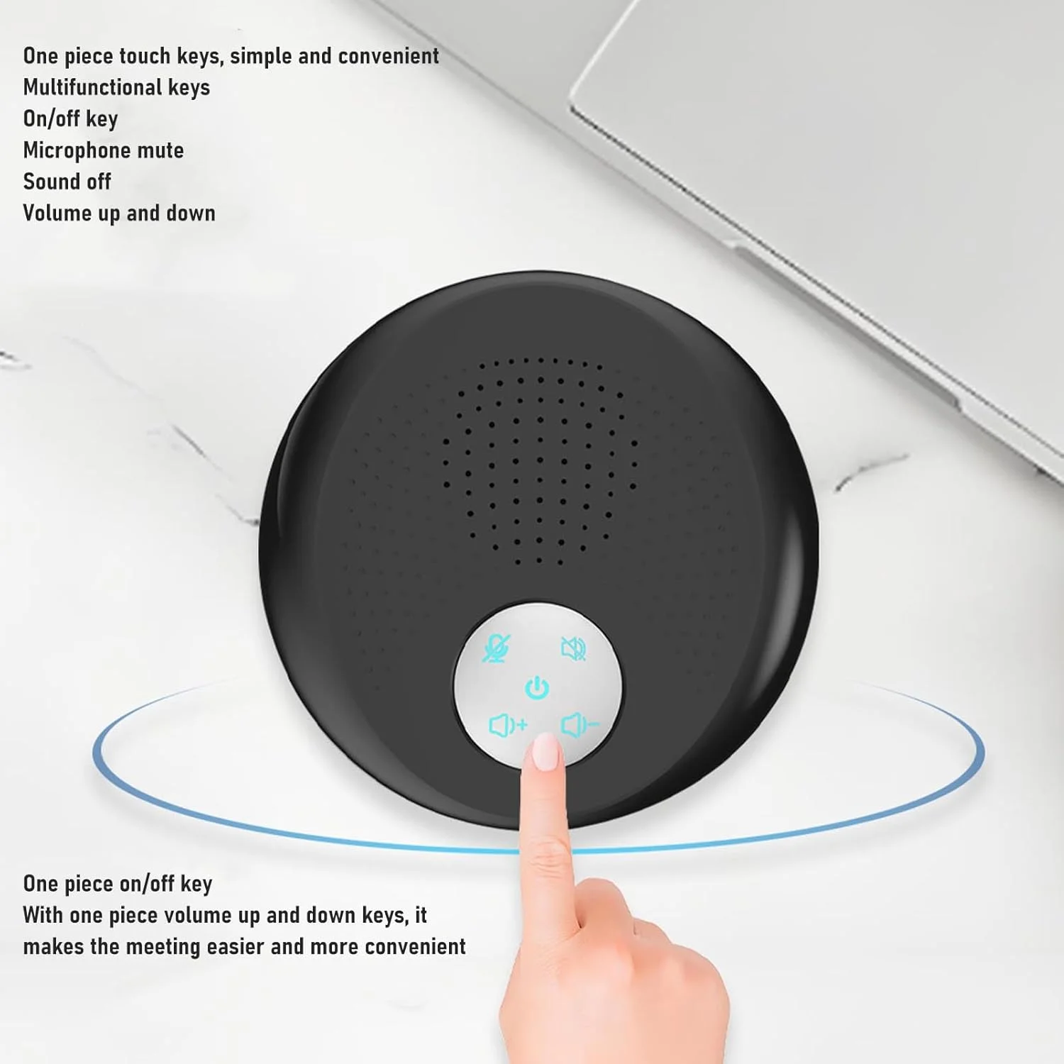 اسپیکرفون USB جیاوو، اسپیکر کنفرانس قابل حمل، دریافت صدای 360 درجه تقویت شده، کاهش نویز، کیفیت صدای عالی، اسپیکر کامپیوتر رومیزی برای برگزاری جلسات در هر مکان