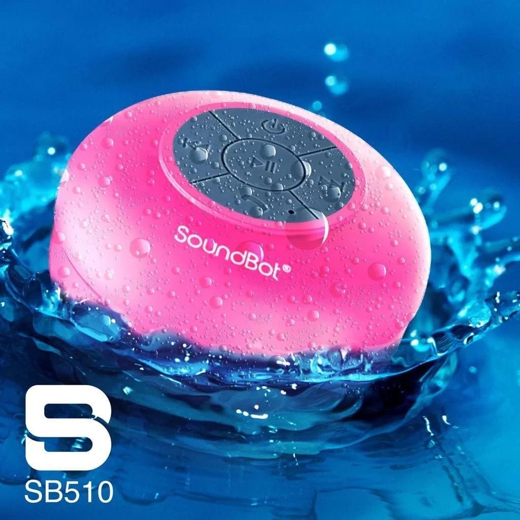 اسپیکر بلوتوث ضد آب SoundBot SB510 HD، اسپیکر دوش بی سیم کوچک و مقاوم در برابر آب، اسپیکرفون قابل حمل با میکروفون داخلی اسپیکر بلوتوث ضد آب SoundBot SB510 HD، اسپیکر دوش بی سیم کوچک و مقاوم در برابر آب، اسپیکرفون قابل حمل با میکروفون داخلی