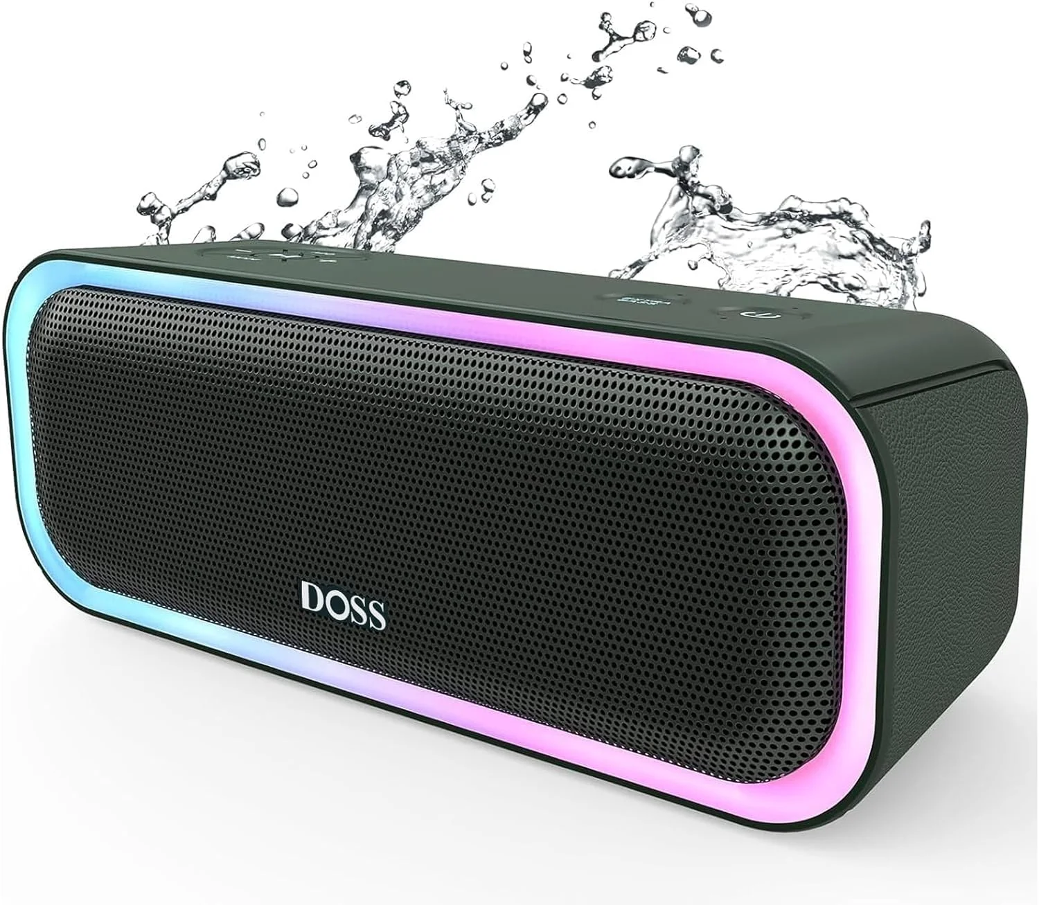 اسپیکر بلوتوثی DOSS SoundBox Pro با صدای استریو 20 واتی، بیس فعال اضافی، ضد آب IPX6، جفت شدن TWS، نورهای چند رنگ، 20 ساعت پخش، قابل حمل برای فضای باز - سبز سروی اسپیکر بلوتوثی DOSS SoundBox Pro با صدای استریو 20 واتی، بیس فعال اضافی، ضد آب IPX6، جفت شدن TWS، نورهای چند رنگ، 20 ساعت پخش، قابل حمل برای فضای باز - سبز سروی