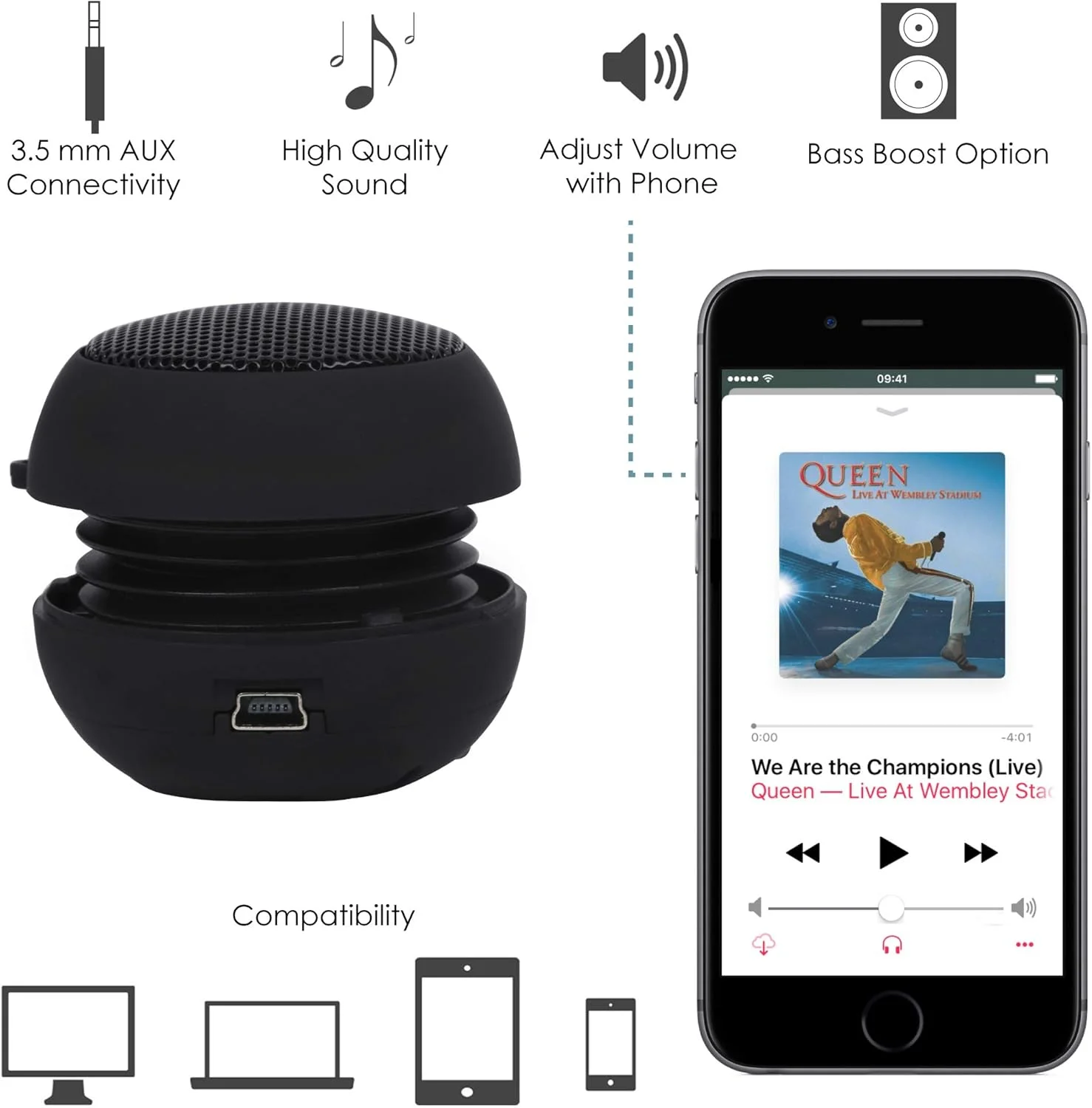 اسپیکر مسافرتی کوچک TRIXES برای آیپاد، آیفون، آی تاچ، آیپد، MP3، مشکی اسپیکر مسافرتی کوچک TRIXES برای آیپاد، آیفون، آی تاچ، آیپد، MP3، مشکی