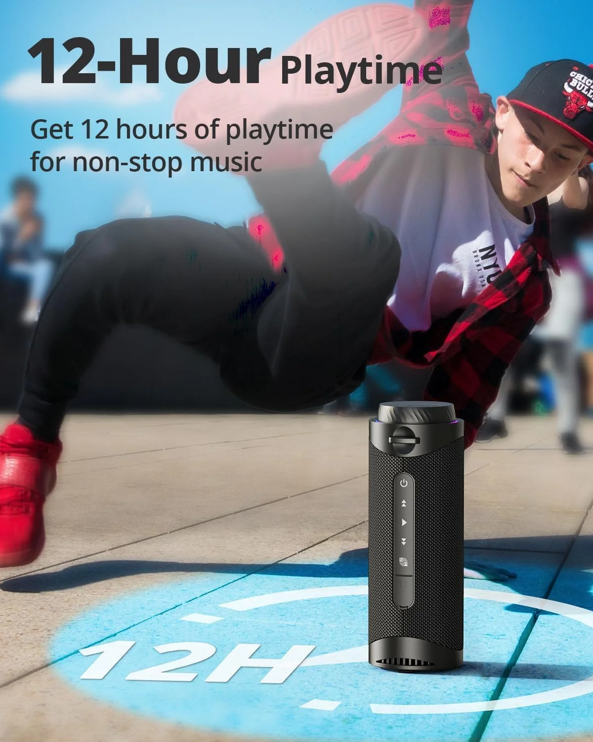 اسپیکر بلوتوثی قابل حمل ترونسمارت T7 30W ضد آب، صدای SouldPulse با صدای فراگیر 360 درجه، بلوتوث V5.3، ضد آب IPX7، TWS، باتری 4000mAh، EQ سفارشی از طریق برنامه - مشکی