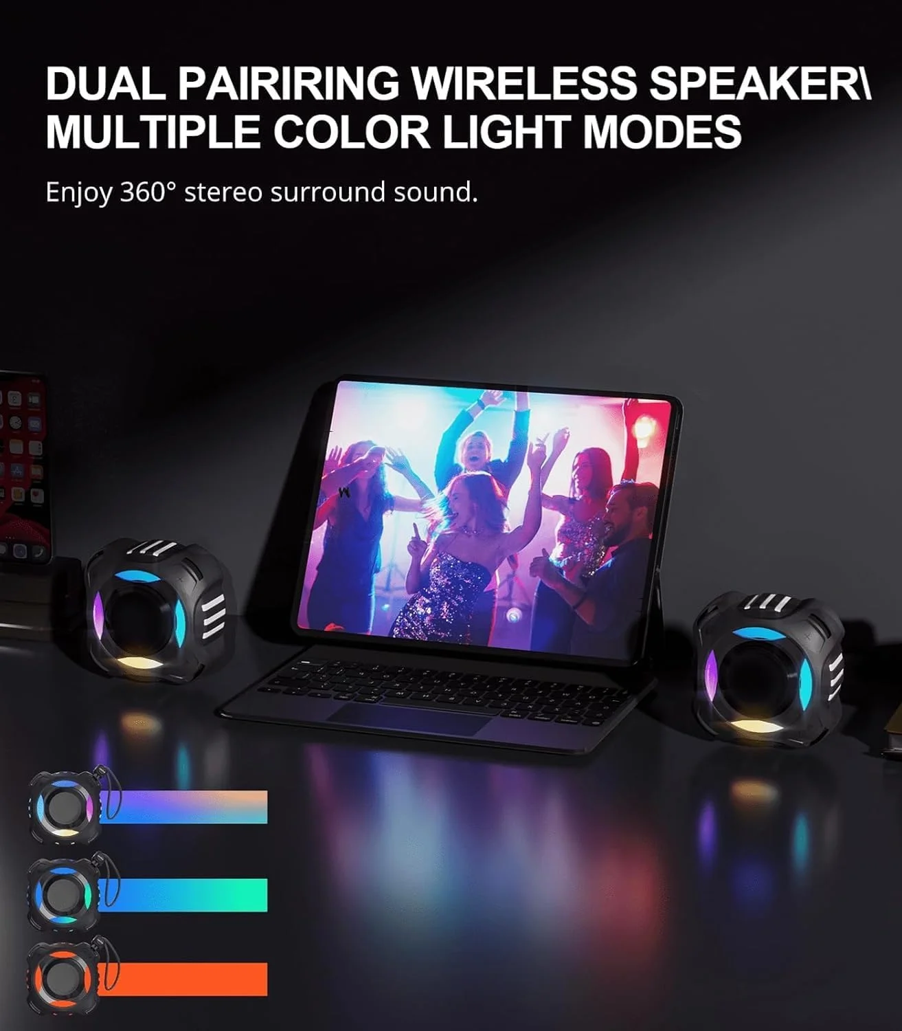 اسپیکر بلوتوث ضد آب IPX7، اسپیکر بلوتوث بی سیم قابل حمل، اسپیکر دوش با نورهای پویا، حالت TWS، صدای قدرتمند و شفاف، با 24 ساعت پخش برای کایاک، ساحل/سفر برای هر دو جنس اسپیکر بلوتوث ضد آب IPX7، اسپیکر بلوتوث بی سیم قابل حمل، اسپیکر دوش با نورهای پویا، حالت TWS، صدای قدرتمند و شفاف، با 24 ساعت پخش برای کایاک، ساحل/سفر برای هر دو جنس