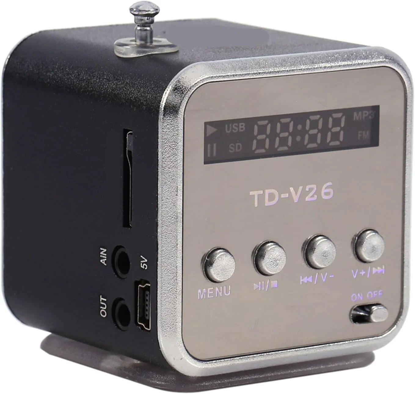 اسپیکر کوچک قابل حمل Yoidesu TD-V26، پخش کننده موسیقی، رادیو FM، دارای باتری، صفحه نمایش دیجیتال کوچک، پخش کننده موسیقی برای کامپیوتر و تلفن همراه، پشتیبانی از کارت TF و U Disk (مشکی) اسپیکر کوچک قابل حمل Yoidesu TD-V26، پخش کننده موسیقی، رادیو FM، دارای باتری، صفحه نمایش دیجیتال کوچک، پخش کننده موسیقی برای کامپیوتر و تلفن همراه، پشتیبانی از کارت TF و U Disk (مشکی)