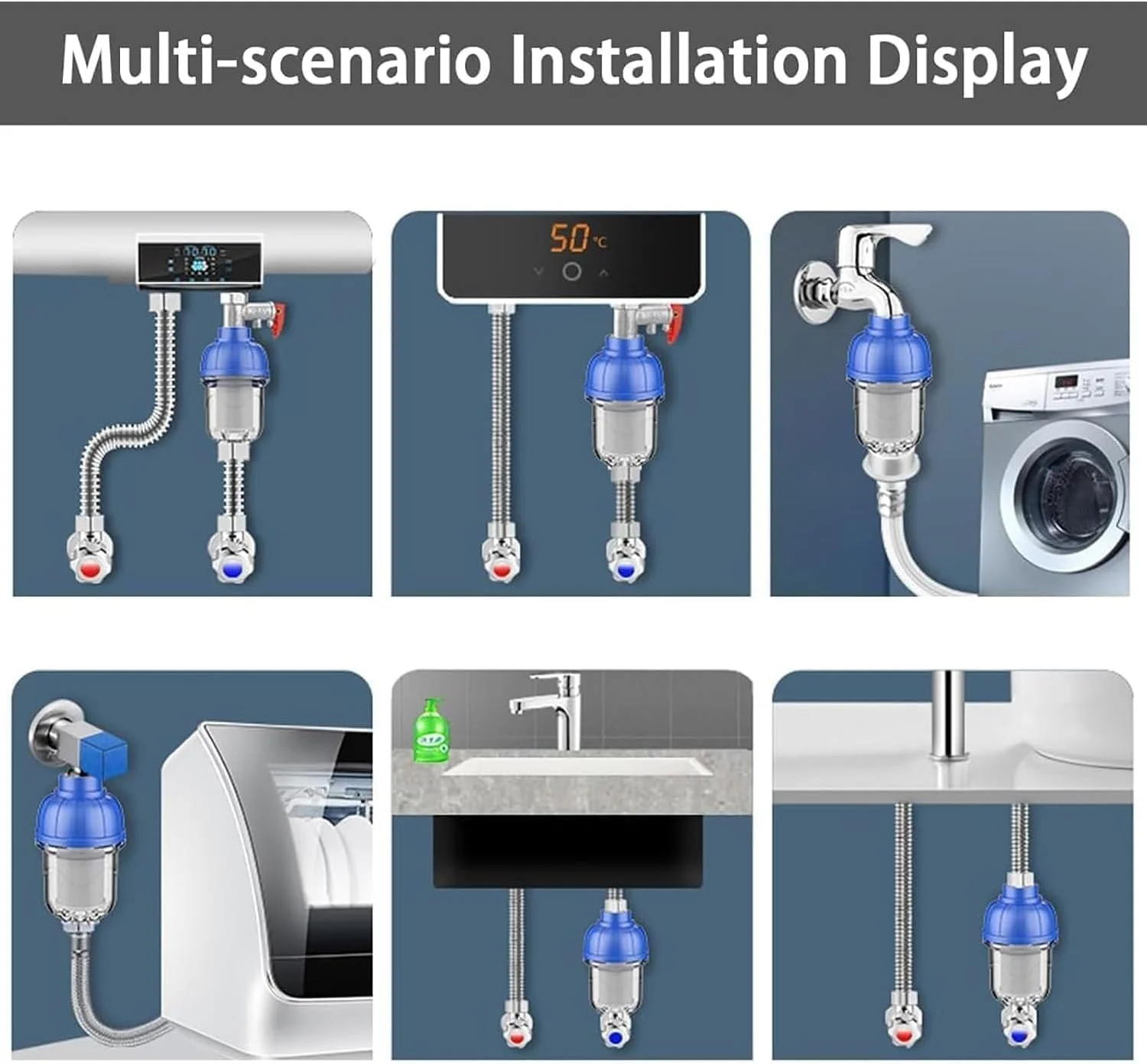 فیلتر تصفیه آب Bukela، توری فولادی ضد زنگ، فیلتر رسوب چرخشی برای شیر آشپزخانه، فیلترهای آب رسوب توری ریز، تصفیه کننده آب خانگی برای بهبود کیفیت آب