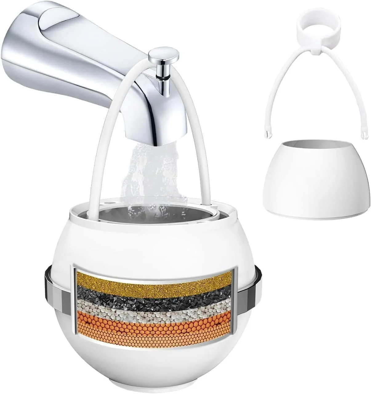 فیلتر شیر حمام Beati برای شیر وان، فیلتر آب مهربان وان حمام، نرم کننده آب سخت، حذف 99% آلاینده ها، سرب، کلر و فلوراید - بهبود وضعیت پوست، مو و ناخن، سفید، BTBF-051 فیلتر شیر حمام Beati برای شیر وان، فیلتر آب مهربان وان حمام، نرم کننده آب سخت، حذف 99% آلاینده ها، سرب، کلر و فلوراید - بهبود وضعیت پوست، مو و ناخن، سفید، BTBF-051