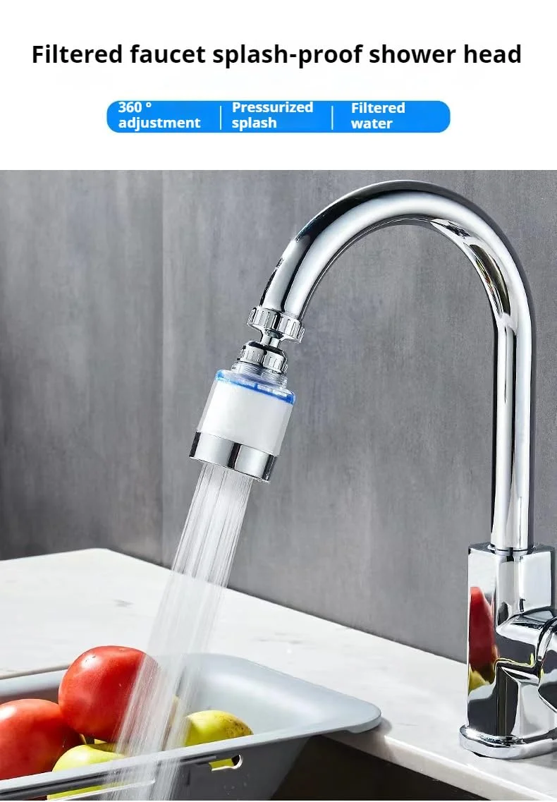 فیلتر آب سینک FEJYTOR شامل 2 عدد فیلتر شیر آب + 14 کارتریج فیلتر، فیلتر چرخشی 360 درجه برای حذف 99.9% کلر، فلوراید، فلزات سنگین و نرم کردن آب سخت برای آشپزخانه، حمام، صورت و آشامیدن