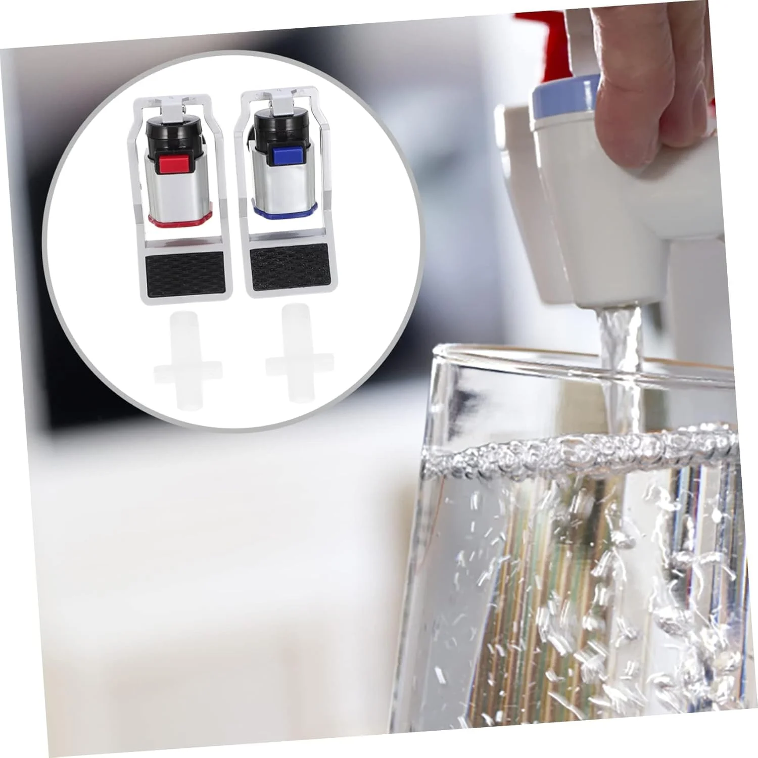 شیر آب سردکن بوکلا، 2 عدد، شیرهای فشاری مستقیم آب سرد و گرم، شیرهای قابل استفاده مجدد، قطعه شیر آب برای دستگاه تصفیه آب، ایمن برای کودکان