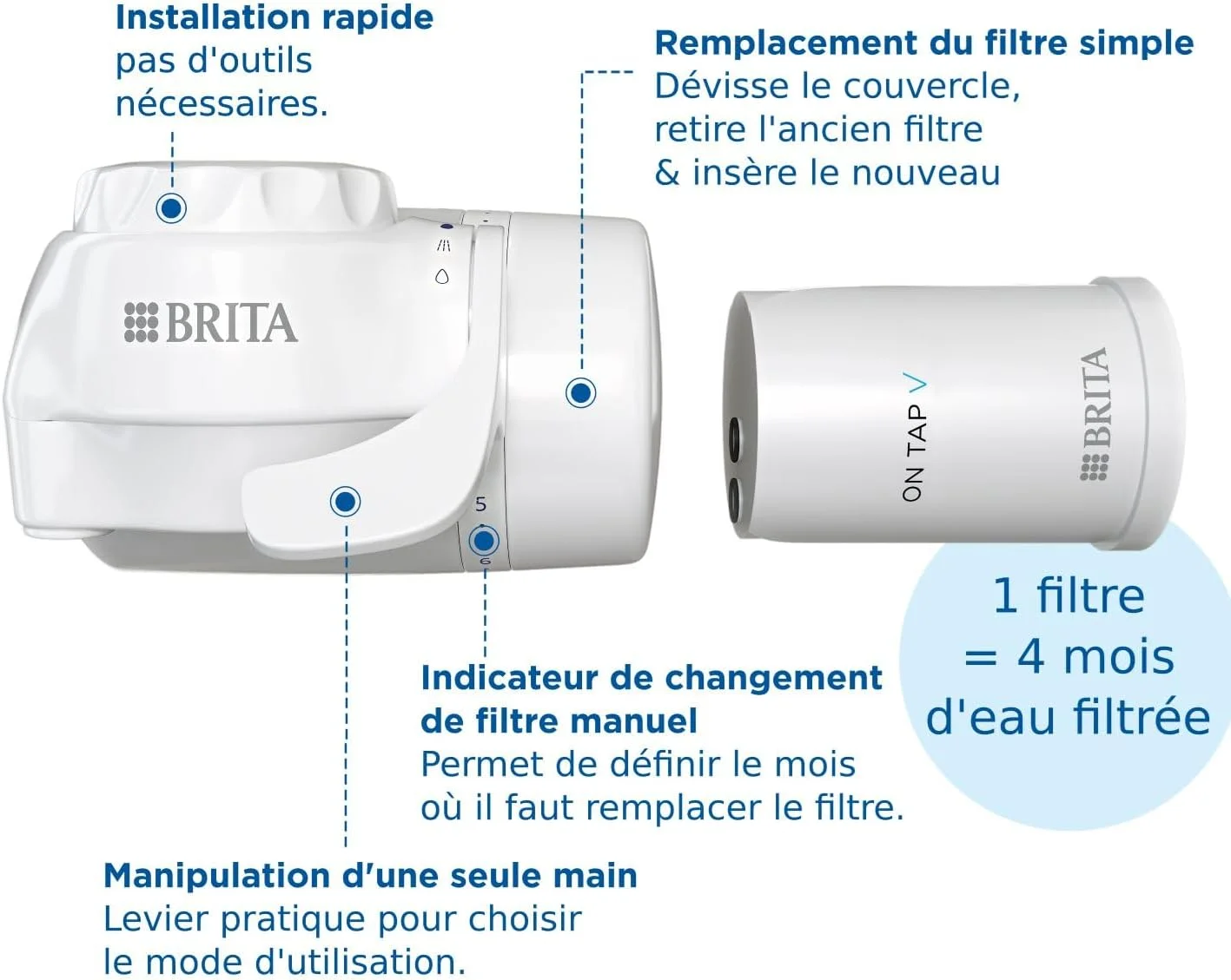 سیستم فیلتراسیون آب شیر BRITA مدل V (شامل 1 عدد فیلتر آب) - برای آب تصفیه شده با طعم دلپذیر، فورا و مستقیما از شیر آشپزخانه شما. سیستم فیلتراسیون آب شیر BRITA مدل V (شامل 1 عدد فیلتر آب) - برای آب تصفیه شده با طعم دلپذیر، فورا و مستقیما از شیر آشپزخانه شما.