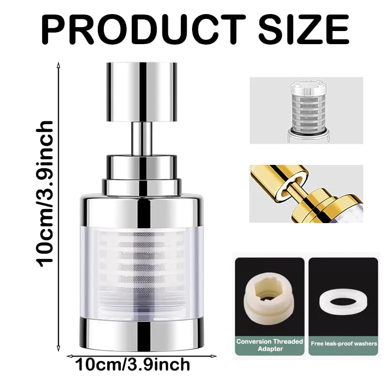 فیلتر آب شیر آب ALANX، دارای 3 حالت چرخش 360 درجه، هسته استیل ضد زنگ، تصفیه کننده آب، حذف کلر، فلوراید، فلزات سنگین، کاهش مواد معدنی آب سخت برای آشپزخانه فیلتر آب شیر آب ALANX، دارای 3 حالت چرخش 360 درجه، هسته استیل ضد زنگ، تصفیه کننده آب، حذف کلر، فلوراید، فلزات سنگین، کاهش مواد معدنی آب سخت برای آشپزخانه