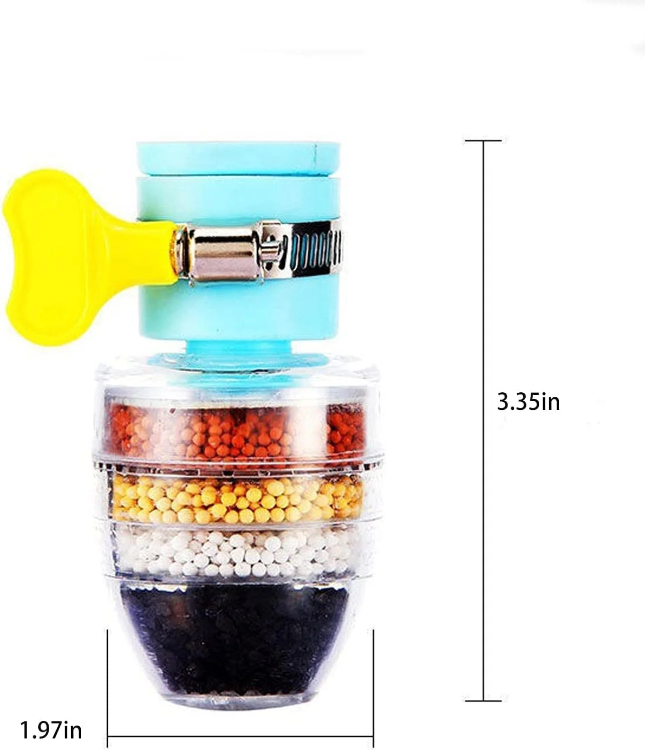 فیلتر آب شیر کربنی فعال Zuelnote بسته 3 عددی، رابط جهانی، فیلتر تصفیه آب شیر آشپزخانه خانگی، کارتریج فیلتر آب شش لایه