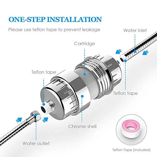 مجموعه فیلتر دوش ZZQYYQ، فیلتر تصفیه آب دوش، حذف کلر باقیمانده، فیلتر آب شیر (رنگ: نقره ای) مجموعه فیلتر دوش ZZQYYQ، فیلتر تصفیه آب دوش، حذف کلر باقیمانده، فیلتر آب شیر (رنگ: نقره ای)