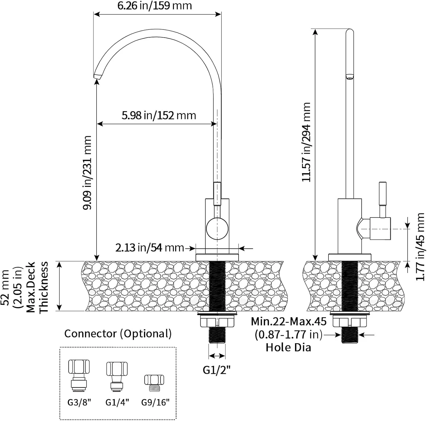 شیر آب اسمز معکوس MIAOHUI، شیر آب آشامیدنی مناسب برای سیستم های فیلتراسیون بدون شکاف هوا، شیر آب تصفیه آب آشپزخانه RO مدرن، بدون سرب، استیل ضد زنگ (مشکی) شیر آب اسمز معکوس MIAOHUI، شیر آب آشامیدنی مناسب برای سیستم های فیلتراسیون بدون شکاف هوا، شیر آب تصفیه آب آشپزخانه RO مدرن، بدون سرب، استیل ضد زنگ (مشکی)