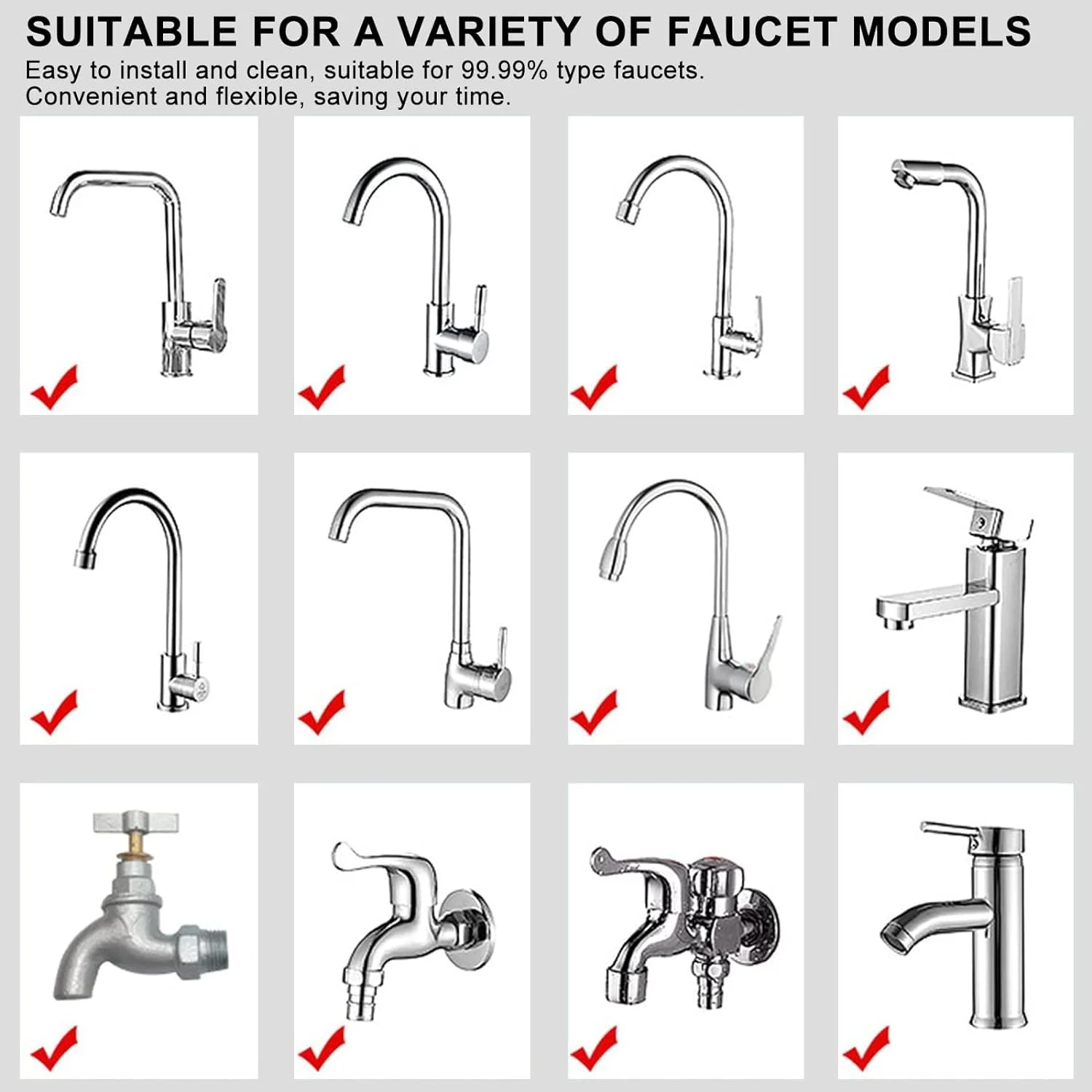 فیلتر شیر آب سینک، فیلتر شیر آب جهانی با قابلیت چرخش 360 درجه، تصفیه کننده آب شیر آشپزخانه و حمام - حذف کلر، فلوراید، فلزات سنگین و سختی آب برای خانه (2 عدد + 12 کارتریج فیلتر) فیلتر شیر آب سینک، فیلتر شیر آب جهانی با قابلیت چرخش 360 درجه، تصفیه کننده آب شیر آشپزخانه و حمام - حذف کلر، فلوراید، فلزات سنگین و سختی آب برای خانه (2 عدد + 12 کارتریج فیلتر)