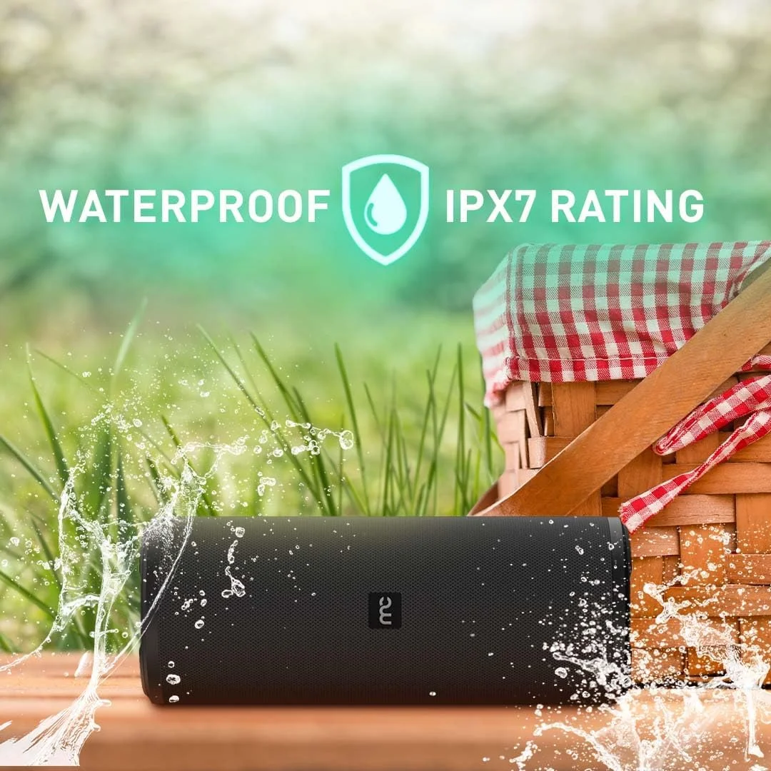 اسپیکر بی سیم قابل حمل 30 واتی MYCANDY، ضد آب IPX7، تا 14 ساعت پخش موسیقی، پشتیبانی از True Wireless، جفت شدن لمسی NFC، ایده آل برای استخر، ساحل و فضای باز. سازگار با آیفون، سامسونگ و غیره