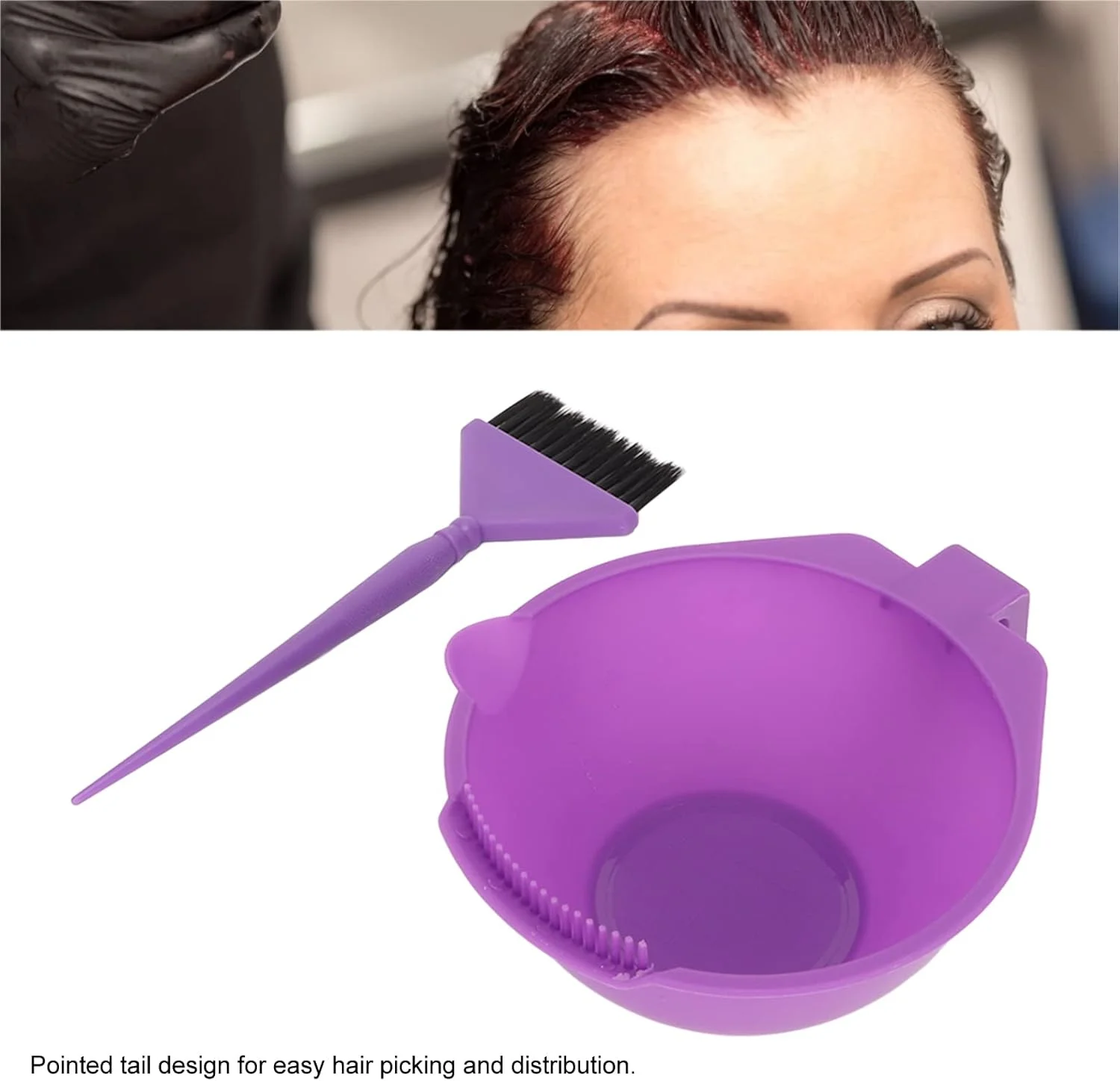 ست رنگ موی حرفه ای سالن آنکرویو، برس و کاسه رنگ مو، ابزار مخلوط کردن مواد رنگ مو، بنفش ست رنگ موی حرفه ای سالن آنکرویو، برس و کاسه رنگ مو، ابزار مخلوط کردن مواد رنگ مو، بنفش