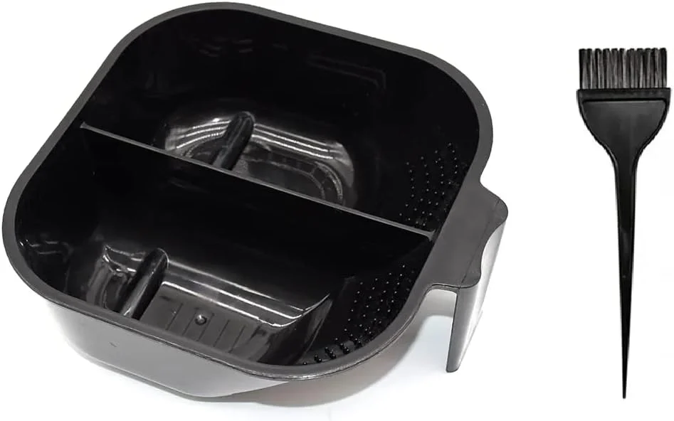 کیت رنگ موی آیوشیکریشن، شامل ابزار رنگ کردن، برس، کاسه تقسیم‌بندی شده رنگ و برس اپلیکاتور رنگ مو، مناسب استفاده شخصی در منزل (شامل 1 کاسه رنگ و یک برس)