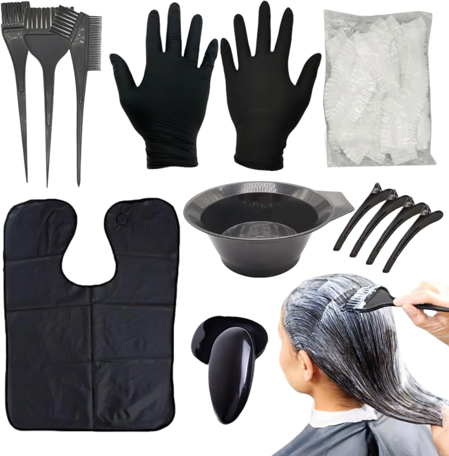 کیت رنگ مو، ابزار سفید کننده موی سالنی، کیت رنگ خانگی برای سفید کردن، هایلایت، پوشش موهای خاکستری، ریش، سالن