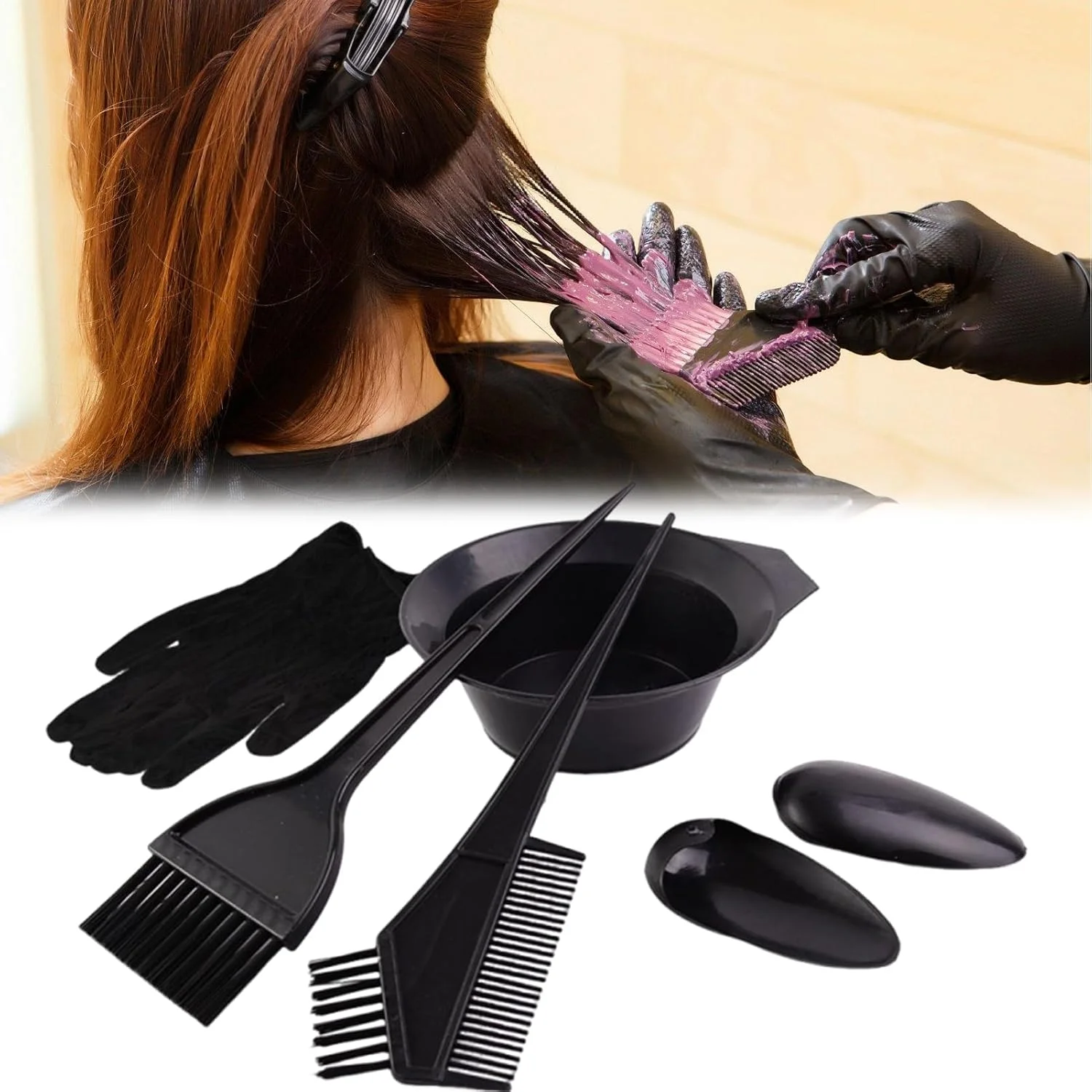 کیت رنگ مو - ابزار سفید کننده مو سالنی - کیت رنگ خانگی برای سفید کردن، هایلایت، پوشش موهای خاکستری، ریش، سالن