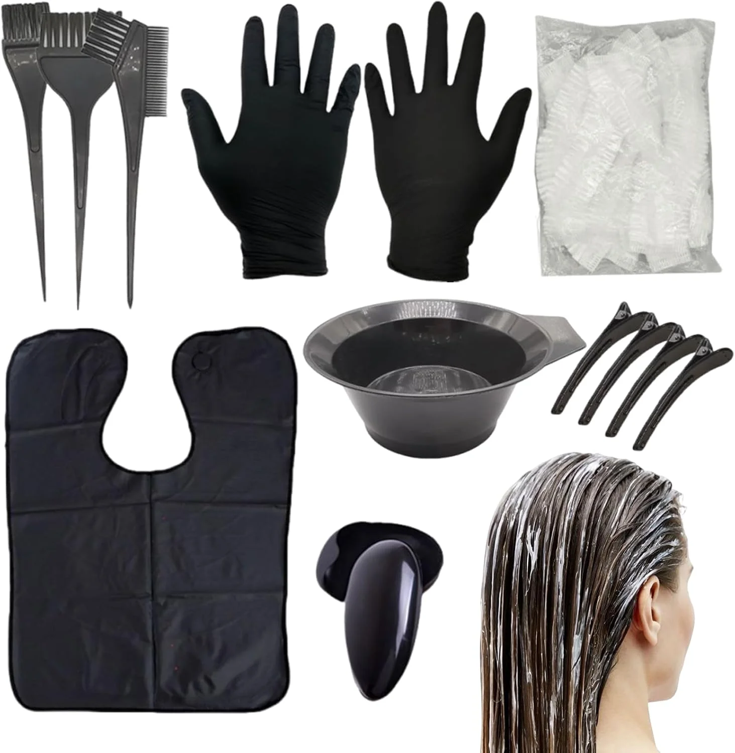 کیت رنگ مو، ابزار رنگ کردن مو برای زنان | کیت رنگ حرفه ای برای سالن، دکلره، پوشش موهای سفید، ابرو، خانه، هایلایت
