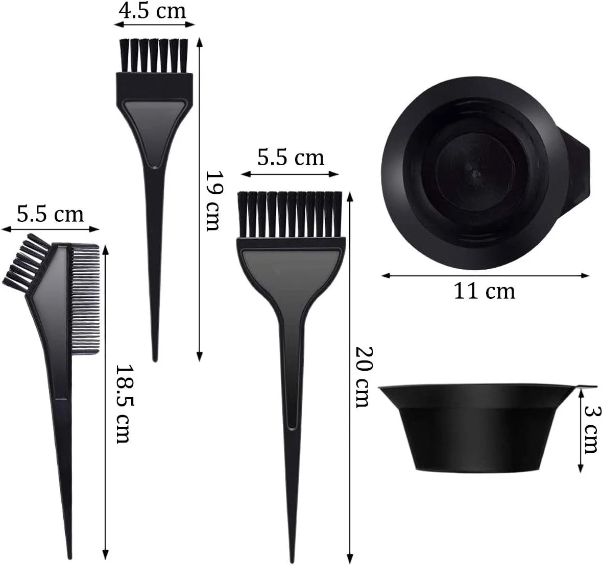 کیت رنگ مو JieGuanG شامل کاسه رنگ و برس رنگ مو، ابزار رنگ آمیزی مو DIY برای سالن و خانه