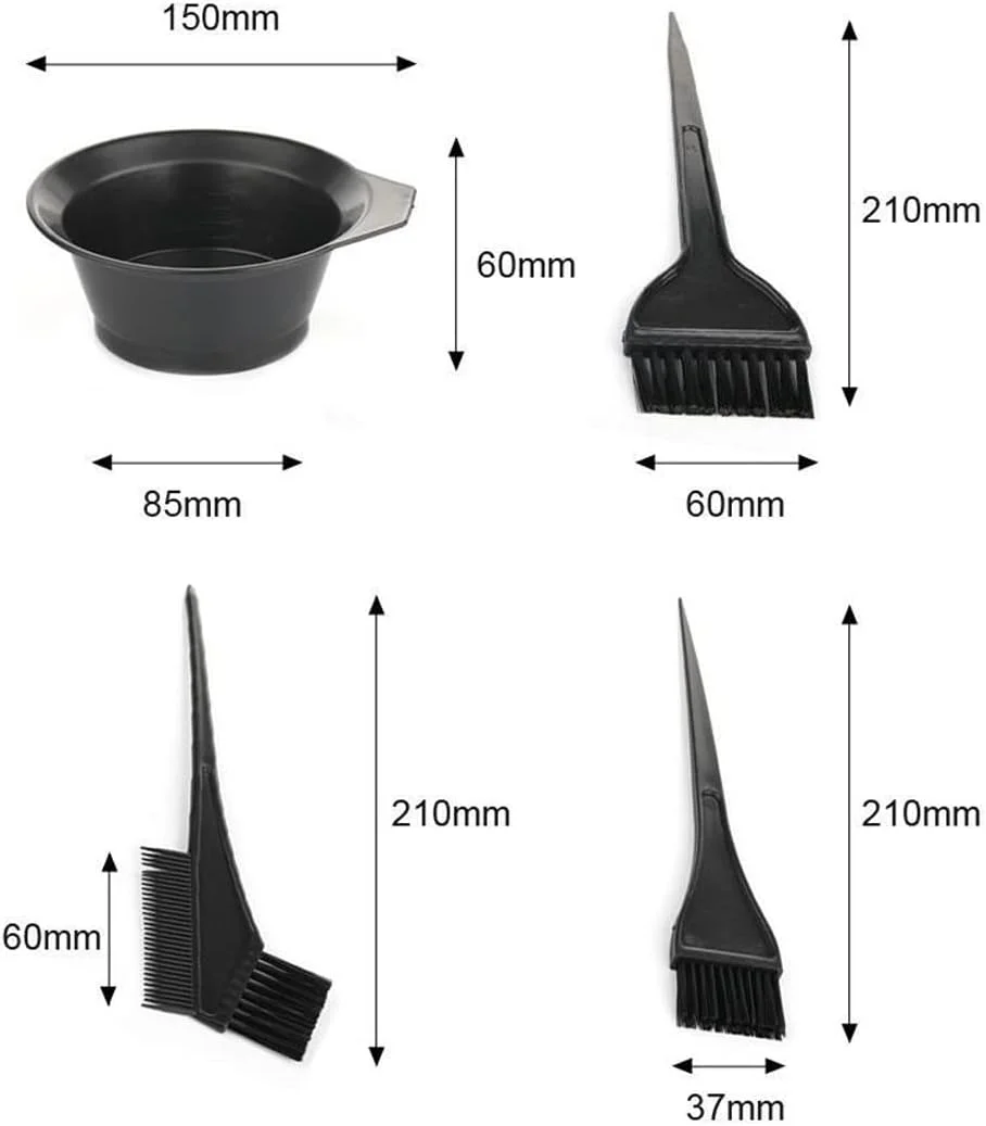 ست رنگ مو جانموکسیائو شامل 7 تکه، برس و کاسه رنگ مو - کاسه رنگ مو، برس رنگ، پوشش گوش برای ابزارهای رنگ موی DIY سالن