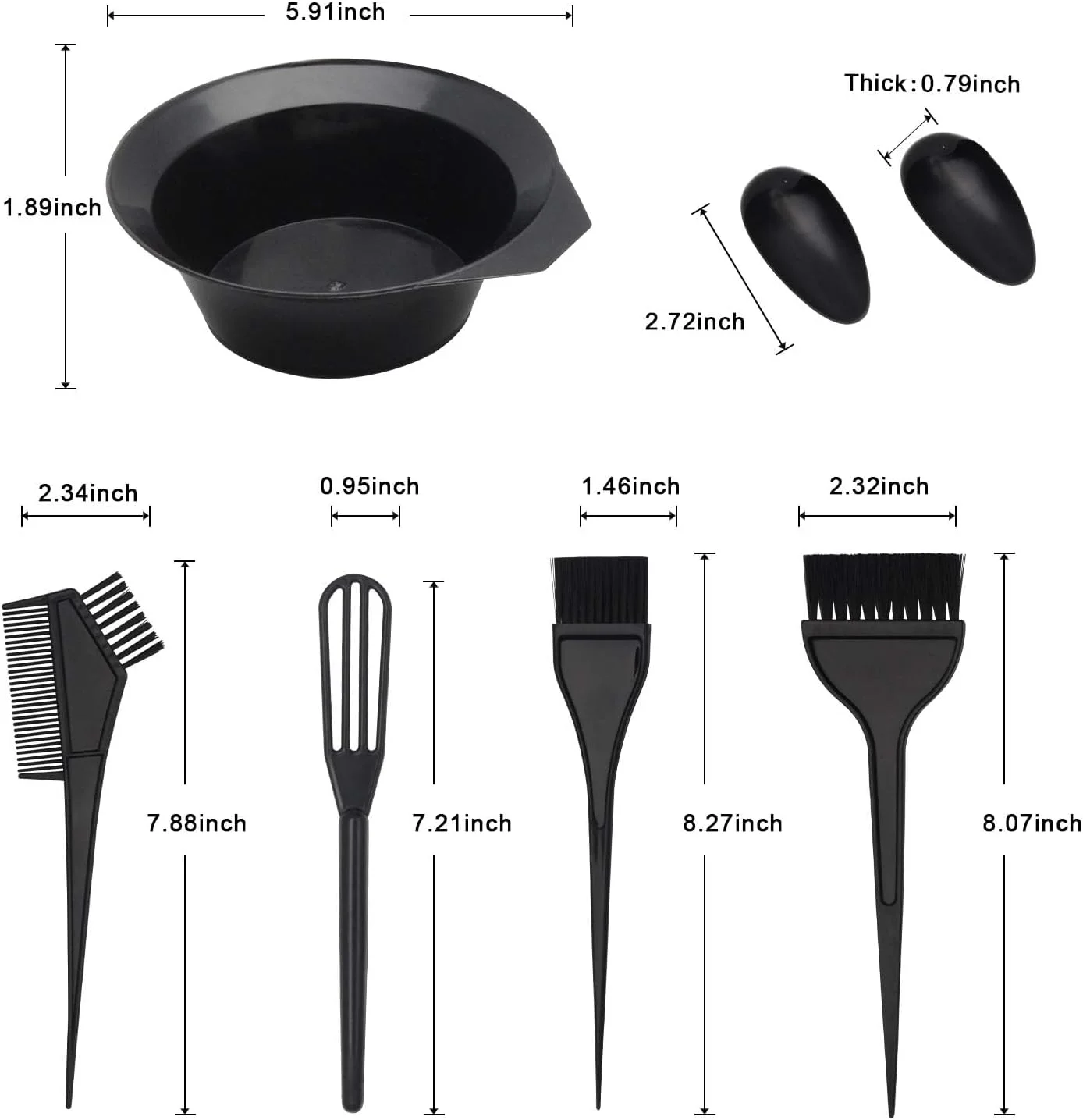 ست رنگ مو 26 تکه KASTWAVE - مجموعه کامل ابزار رنگ آمیزی مو شامل کاسه، برس، قاشق، محافظ گوش و دستکش برای استفاده شخصی در منزل ست رنگ مو 26 تکه KASTWAVE - مجموعه کامل ابزار رنگ آمیزی مو شامل کاسه، برس، قاشق، محافظ گوش و دستکش برای استفاده شخصی در منزل