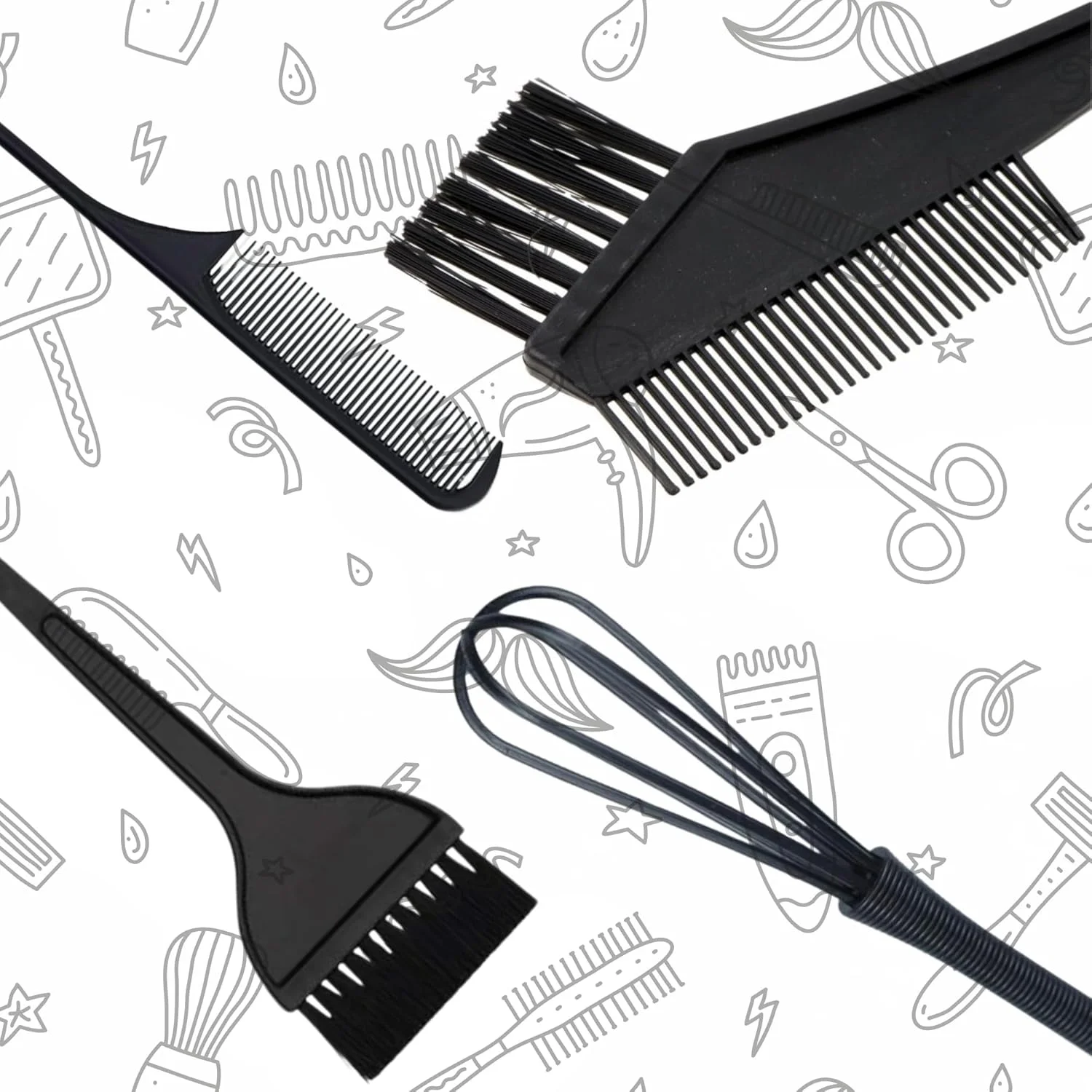 ست رنگ مو 6 تکه سیمبا مال™، شامل برس، شانه، کلاه سر و گوش، دستکش، کاسه مخلوط کردن و گیره مو، بهترین ابزار برای رنگ کردن مو و آرایشگری ست رنگ مو 6 تکه سیمبا مال™، شامل برس، شانه، کلاه سر و گوش، دستکش، کاسه مخلوط کردن و گیره مو، بهترین ابزار برای رنگ کردن مو و آرایشگری