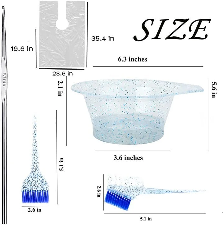 ست رنگ مو 19 تکه آبی، کیت رنگ موی حرفه ای سالنی، ست برس و کاسه کلاه مش، کیت رنگ موی حرفه ای برای رنگ کردن مو در خانه و سالن (19 تکه، آبی) ست رنگ مو 19 تکه آبی، کیت رنگ موی حرفه ای سالنی، ست برس و کاسه کلاه مش، کیت رنگ موی حرفه ای برای رنگ کردن مو در خانه و سالن (19 تکه، آبی)