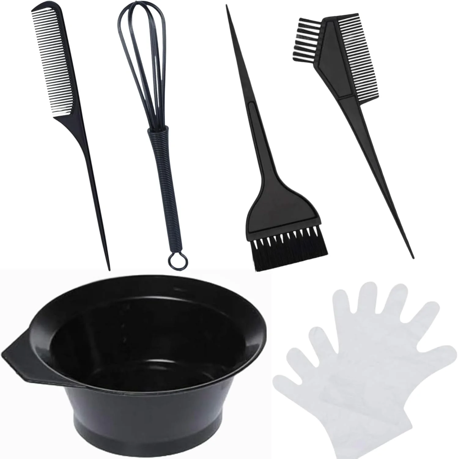 ست رنگ مو 6 تکه سیمبا مال™، شامل برس، شانه، کلاه سر و گوش، دستکش، کاسه مخلوط کردن و گیره مو، بهترین ابزار برای رنگ کردن مو و آرایشگری ست رنگ مو 6 تکه سیمبا مال™، شامل برس، شانه، کلاه سر و گوش، دستکش، کاسه مخلوط کردن و گیره مو، بهترین ابزار برای رنگ کردن مو و آرایشگری