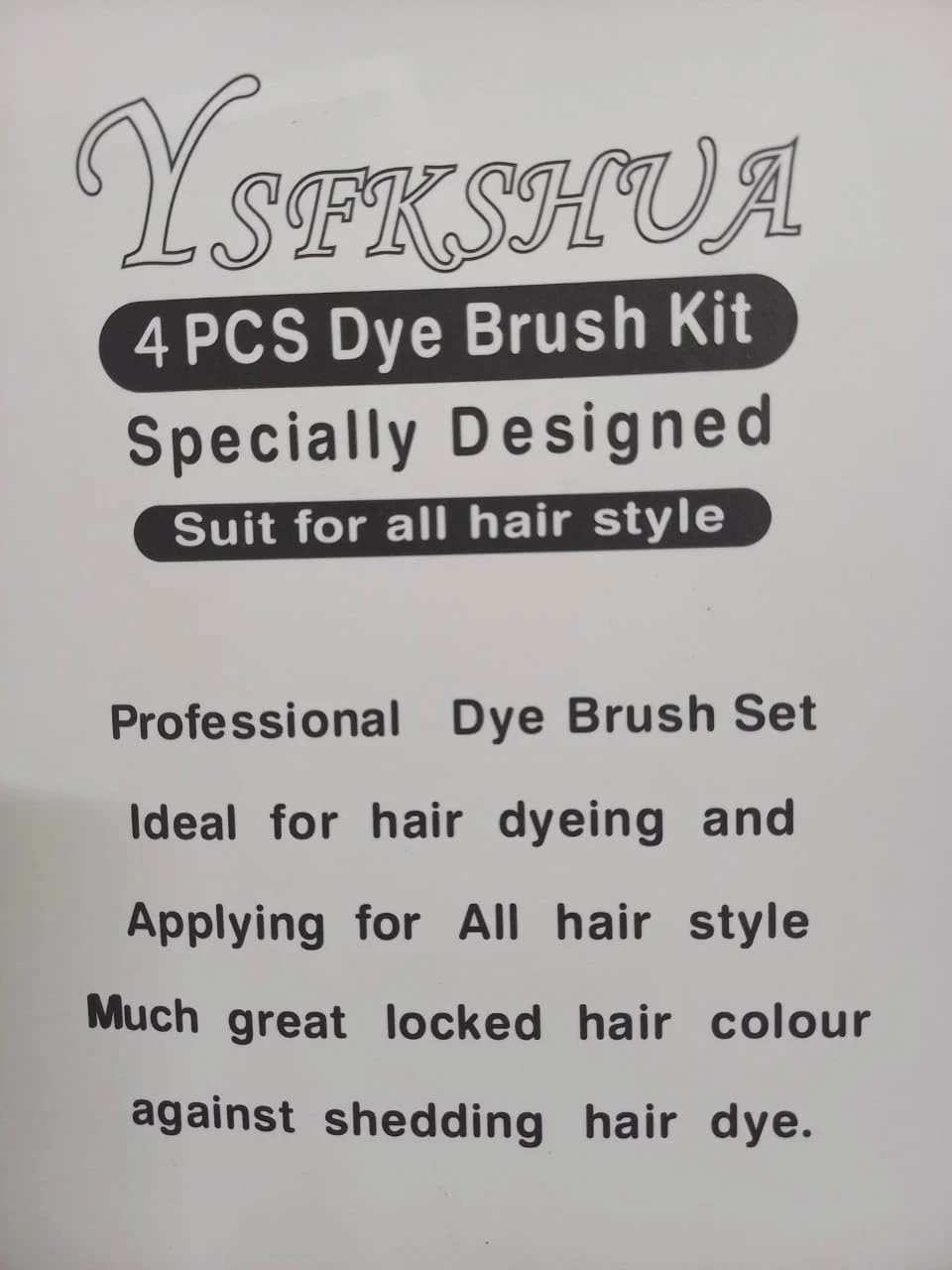 ست برس رنگ مو حرفه ای YSFKSHUA، 4 تکه، ست رنگ آمیزی با کیفیت سالن با کاسه مخلوط کن، طراحی ضد ریزش ست برس رنگ مو حرفه ای YSFKSHUA، 4 تکه، ست رنگ آمیزی با کیفیت سالن با کاسه مخلوط کن، طراحی ضد ریزش