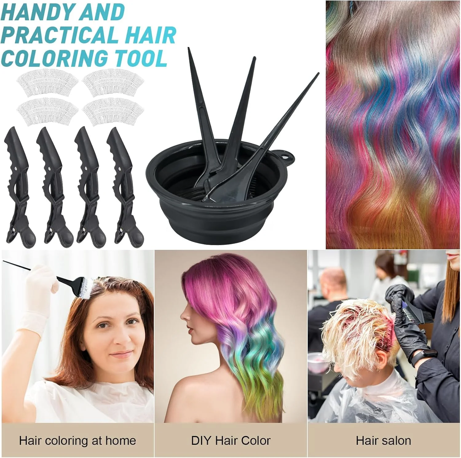 مجموعه برس و کاسه رنگ مو Xarchy، 12 تکه اپلیکاتور رنگ مو - کاسه های مخلوط کردن رنگ مو، برس رنگ مو، برس های اپلیکاتور رنگ، پوشش گوش، گیره مو، برای ابزارهای رنگ آمیزی و سفید کردن مو مجموعه برس و کاسه رنگ مو Xarchy، 12 تکه اپلیکاتور رنگ مو - کاسه های مخلوط کردن رنگ مو، برس رنگ مو، برس های اپلیکاتور رنگ، پوشش گوش، گیره مو، برای ابزارهای رنگ آمیزی و سفید کردن مو