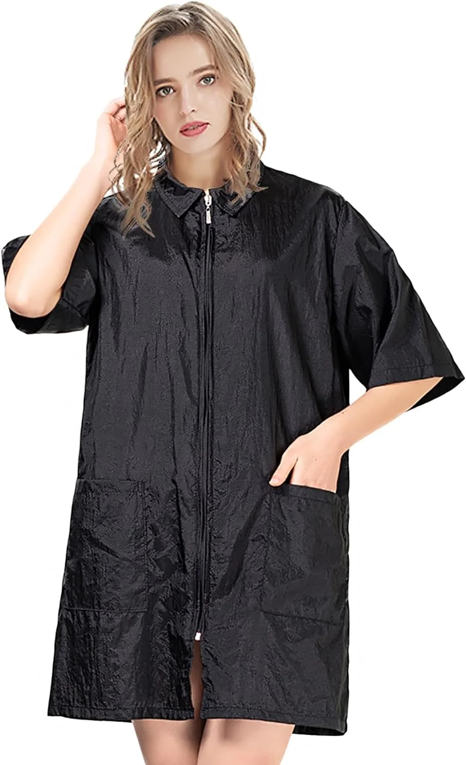 روپوش آرایشگری TOPTIE، پیش بند و جلیقه стрижки مو برای آرایشگران سگ، سالن اسپا ناخن، مشکی XXL