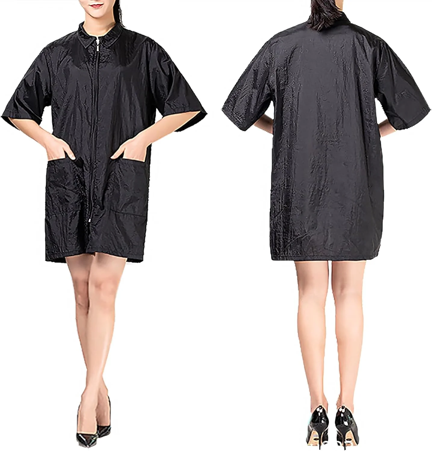 روپوش آرایشگری TOPTIE، پیش بند و جلیقه стрижки مو برای آرایشگران سگ، سالن اسپا ناخن، مشکی XXL