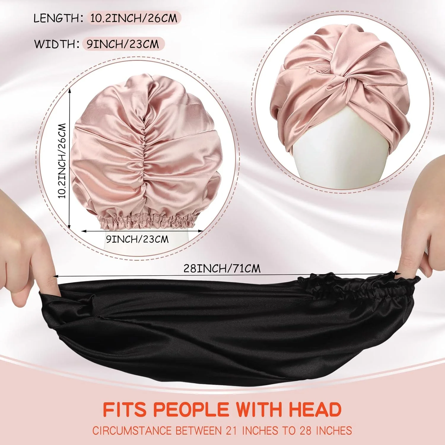 کلاه خواب ابریشمی 3 عددی برای زنان، کلاه خواب ابریشمی، کلاه مراقبت از موی الاستیک برای موهای فر طبیعی کلاه خواب ابریشمی 3 عددی برای زنان، کلاه خواب ابریشمی، کلاه مراقبت از موی الاستیک برای موهای فر طبیعی