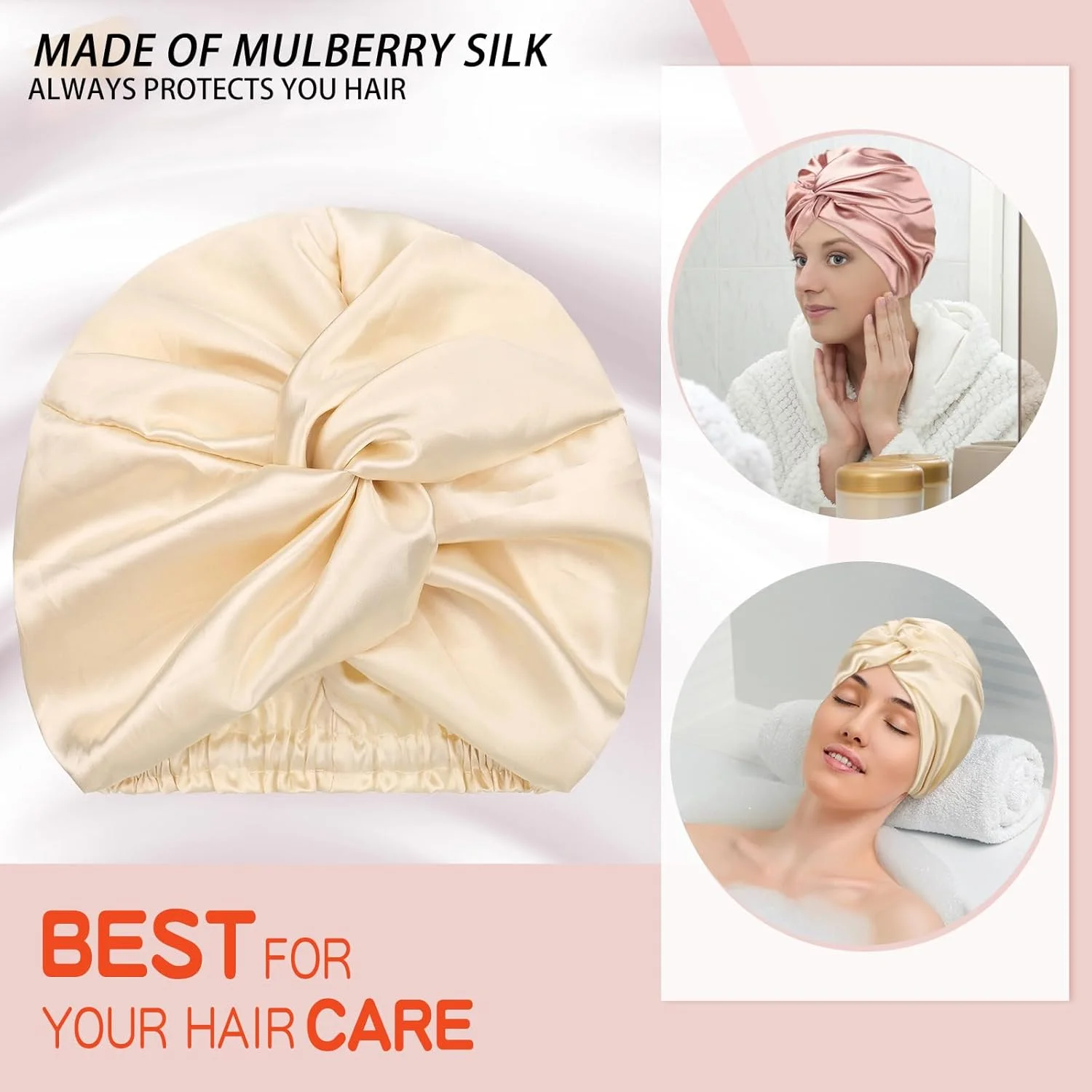 کلاه خواب ابریشمی 3 عددی برای زنان، کلاه خواب ابریشمی، کلاه مراقبت از موی الاستیک برای موهای فر طبیعی کلاه خواب ابریشمی 3 عددی برای زنان، کلاه خواب ابریشمی، کلاه مراقبت از موی الاستیک برای موهای فر طبیعی