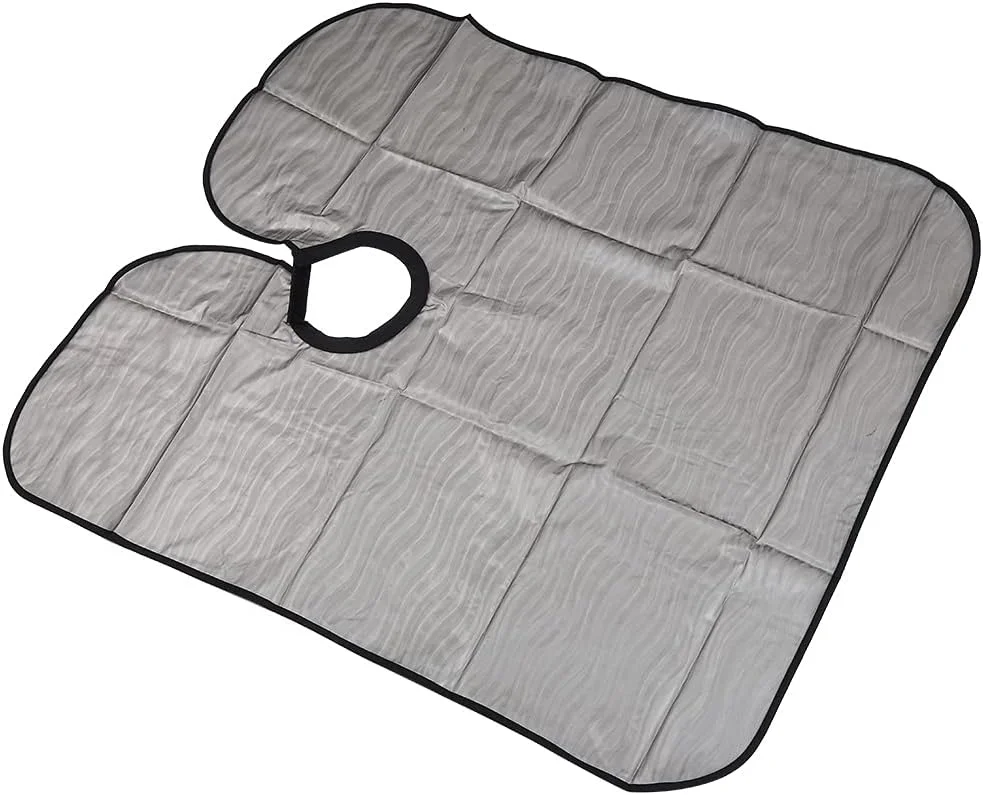 شال کوتاهی موی خاکستری شیک برای رنگ کردن مو، شنل آرایشگری ضد الکتریسیته ساکن با ظرافت بالا، برای استفاده شخصی در سالن زیبایی (خاکستری)