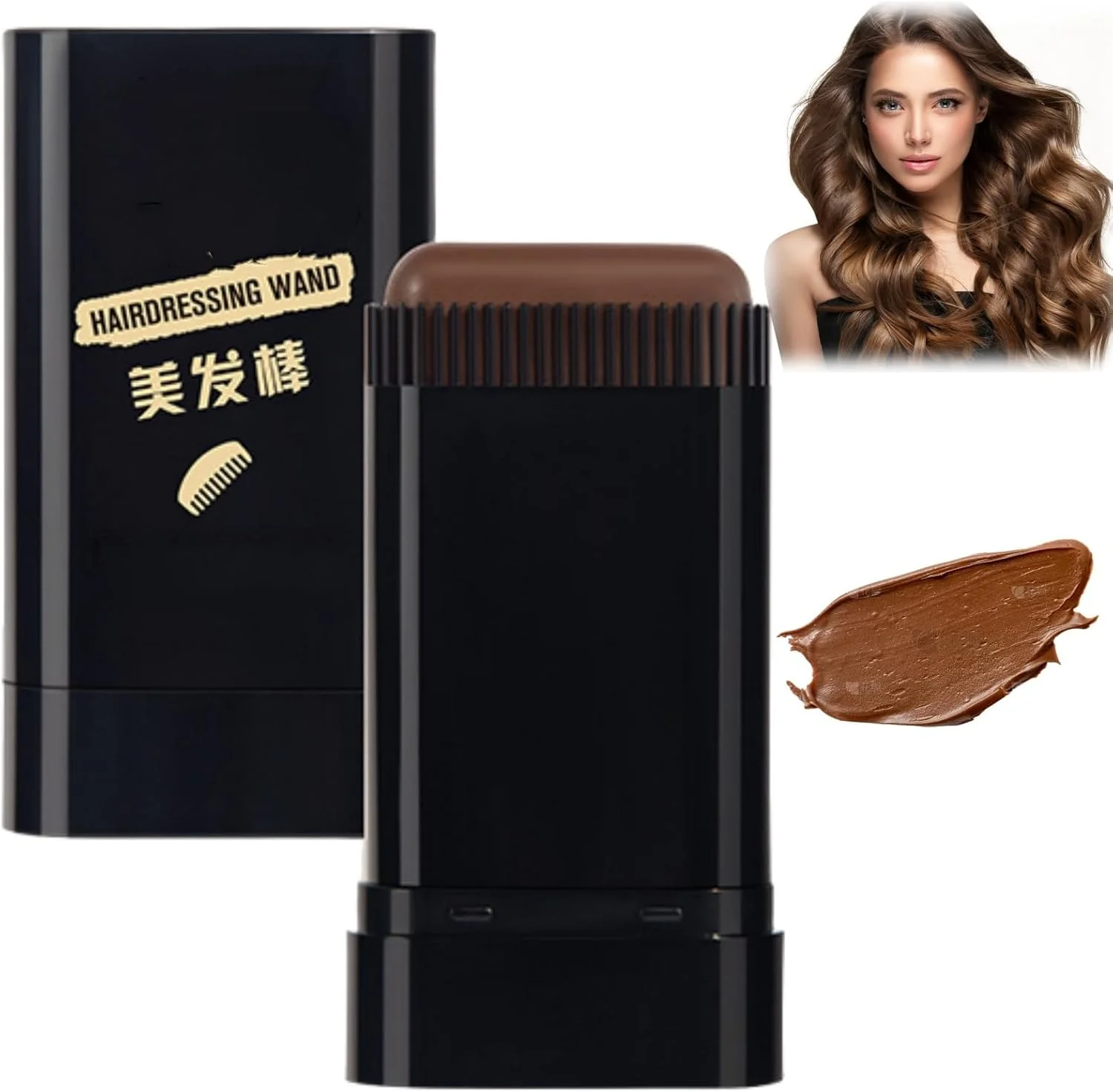 شانه رنگ مو ضد آب و ضد تعریق، شانه رنگ مو ایمن و راحت، اپلیکاتور شانه رنگ مو - استیک رنگ مو برای آقایان و خانم ها، استیک قابل حمل برای پوشاندن ریشه مو (رنگ قهوه ای)